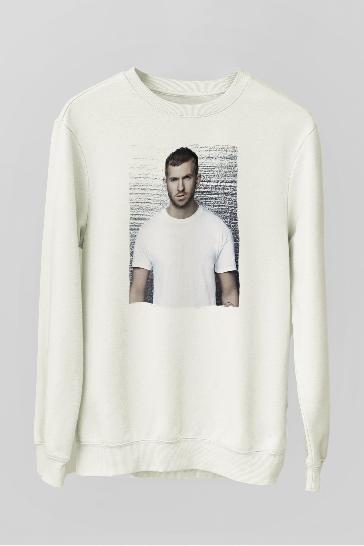 Calvin Harris Beyaz Unisex Sweatshirt
