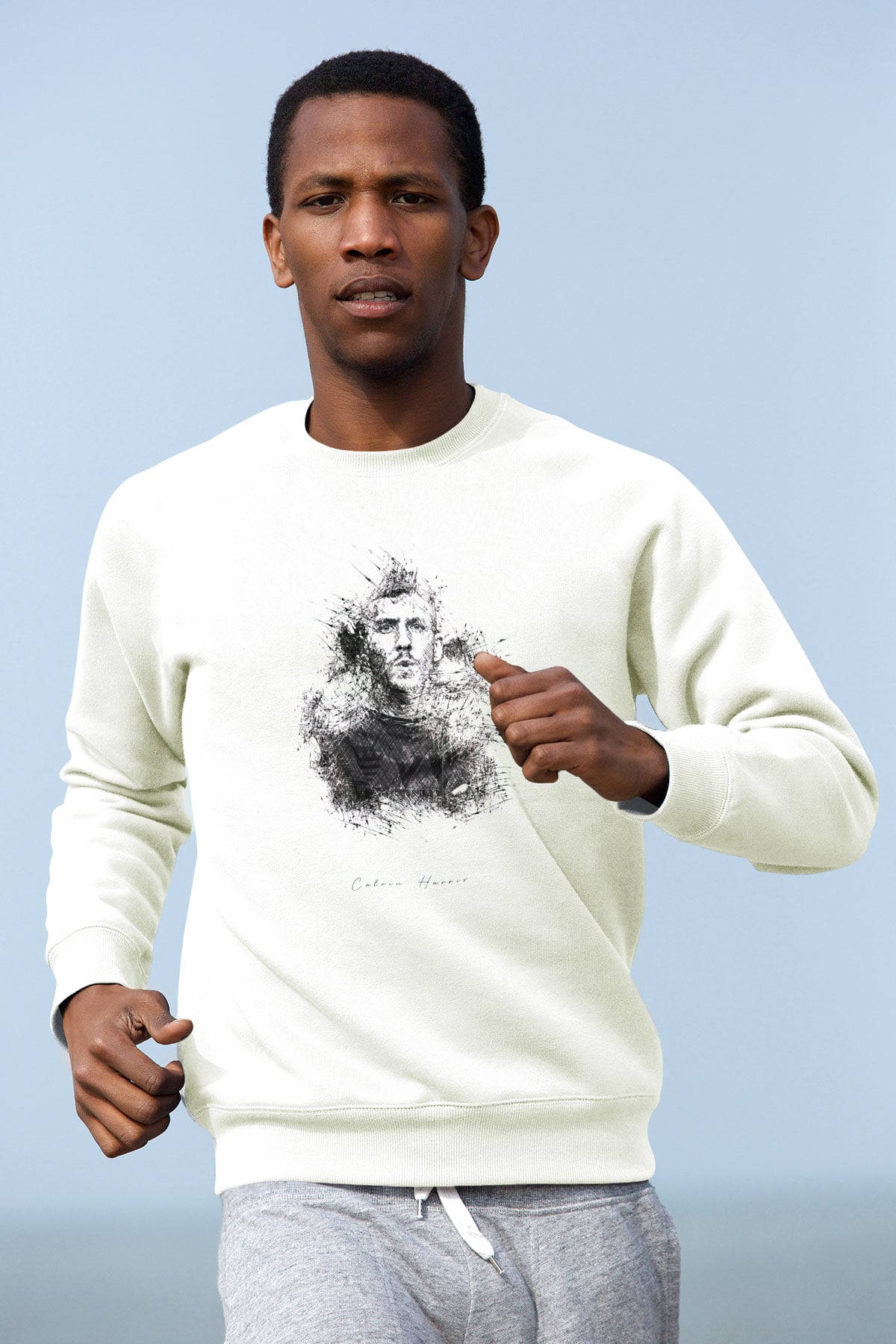 Calvin Harris Beyaz Unisex Sweatshirt