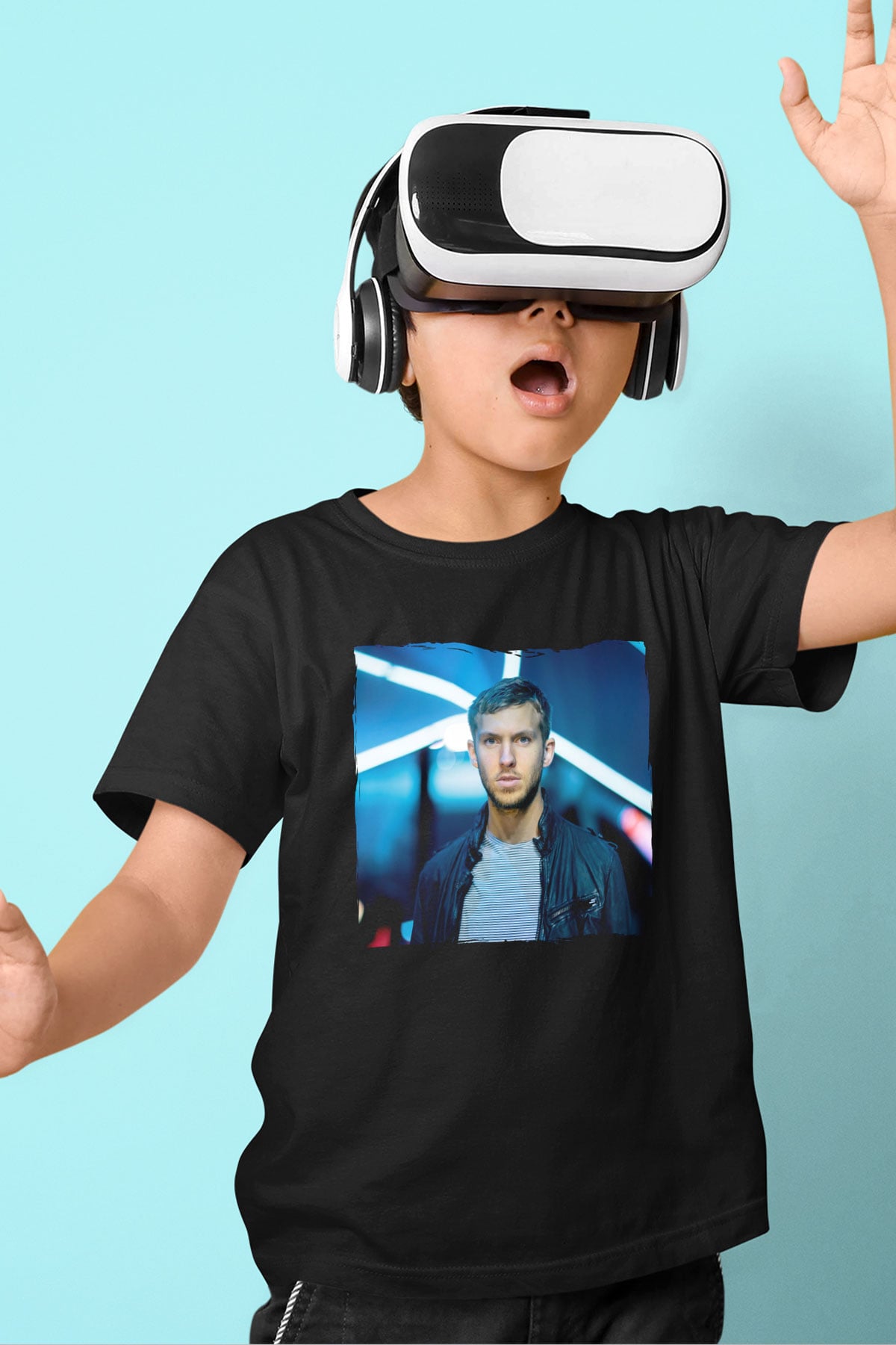 Calvin Harris Siyah Unisex Çocuk Tişört