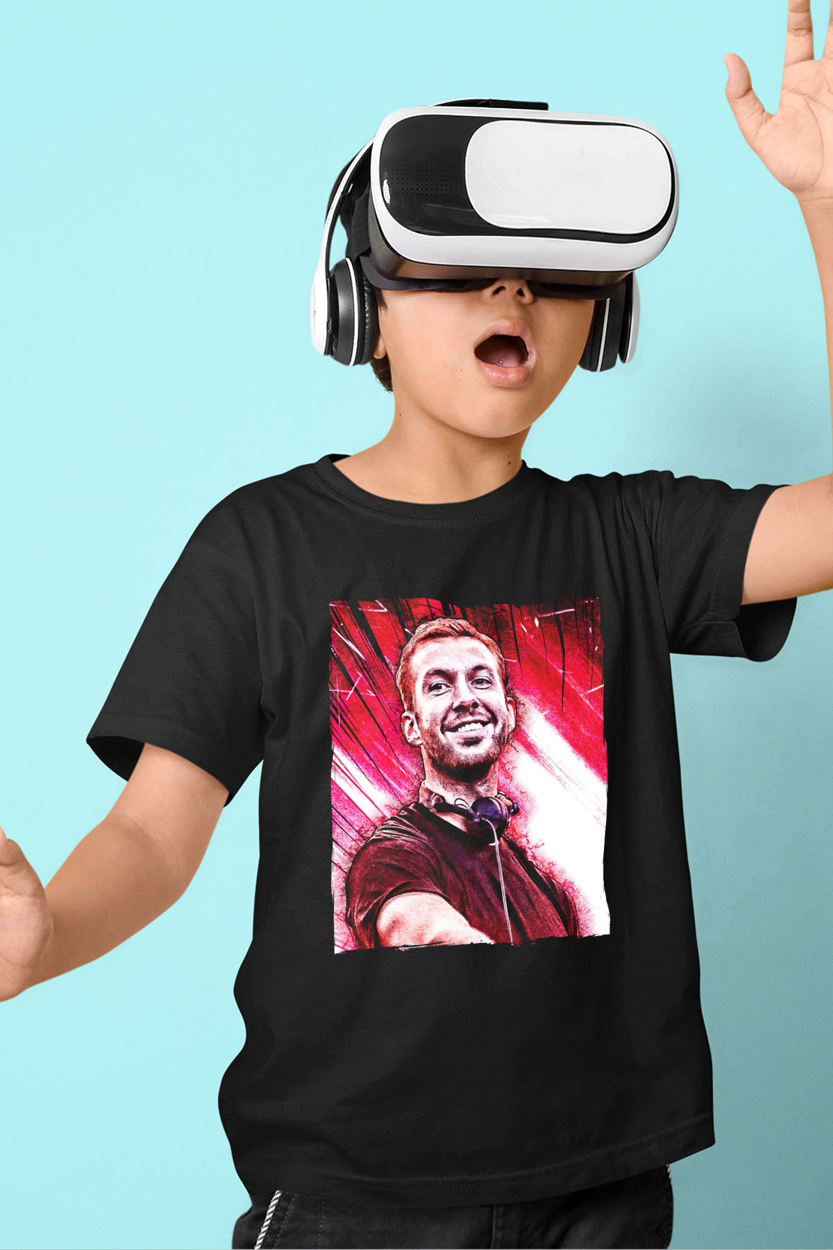 Calvin Harris Siyah Unisex Çocuk Tişört