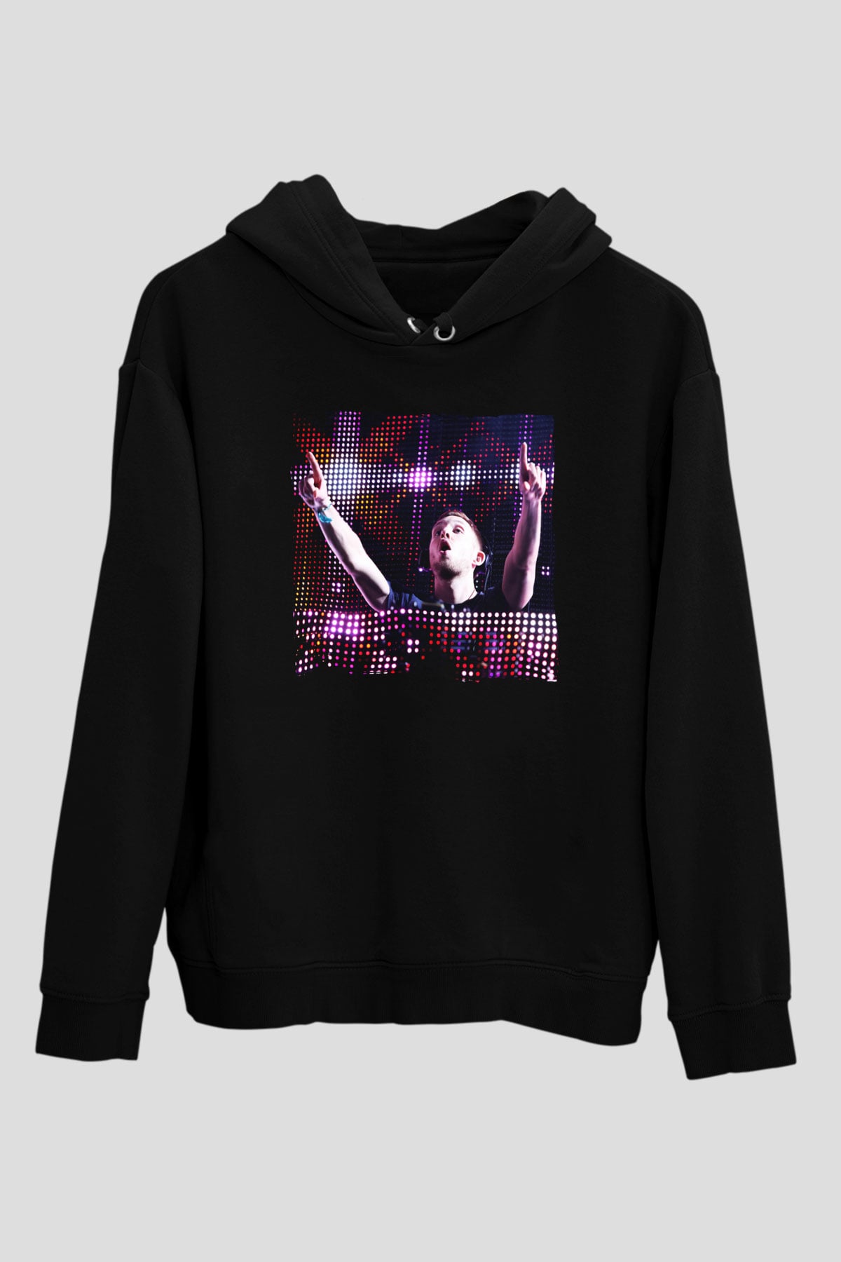 Calvin Harris Siyah Unisex Kapüşonlu Sweatshirt