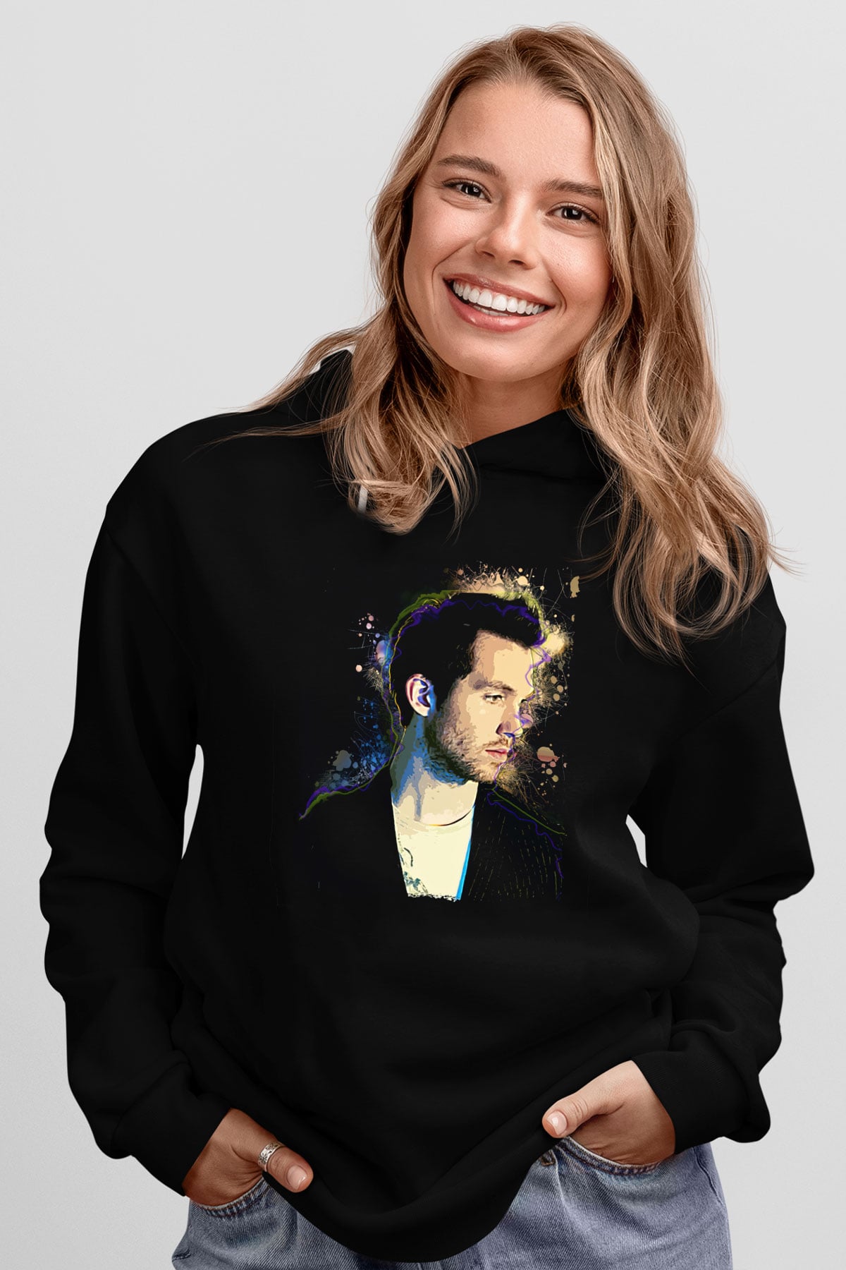 Calvin Harris Siyah Unisex Kapüşonlu Sweatshirt