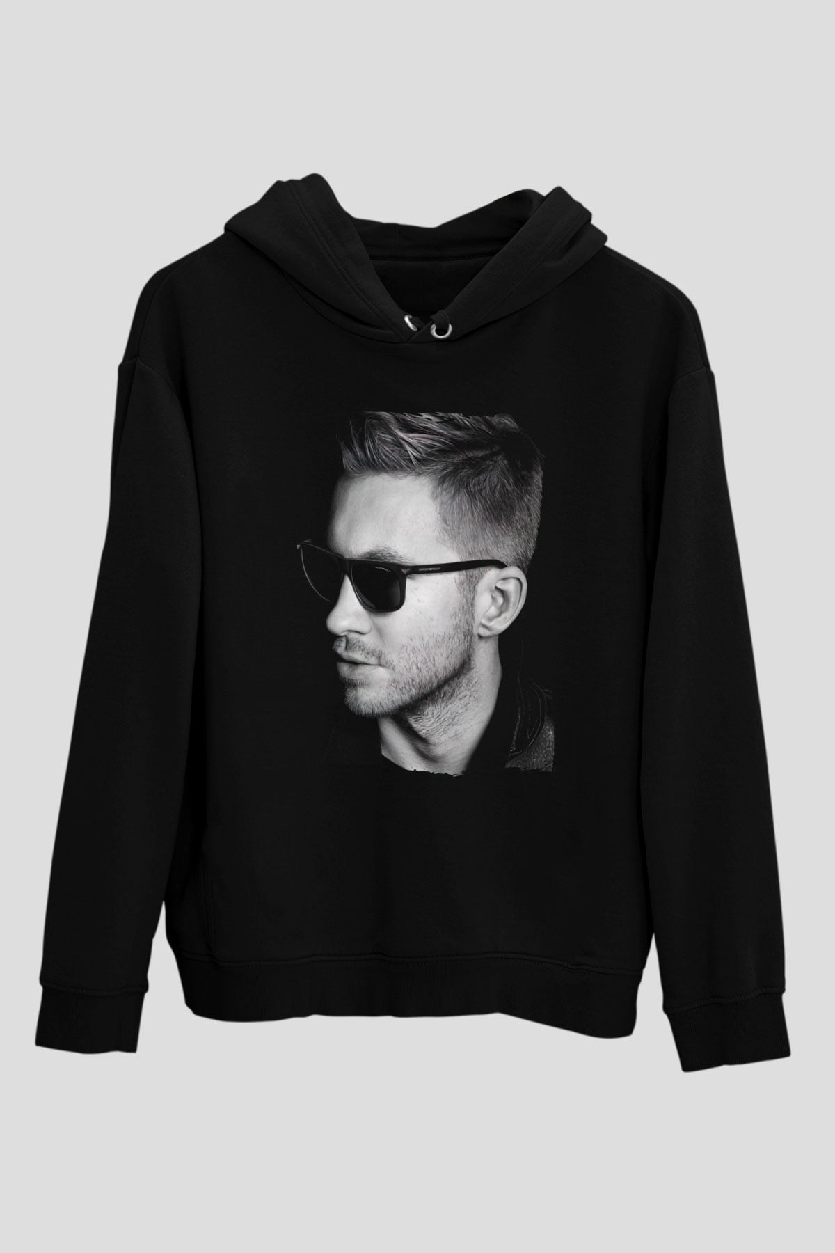 Calvin Harris Siyah Unisex Kapüşonlu Sweatshirt