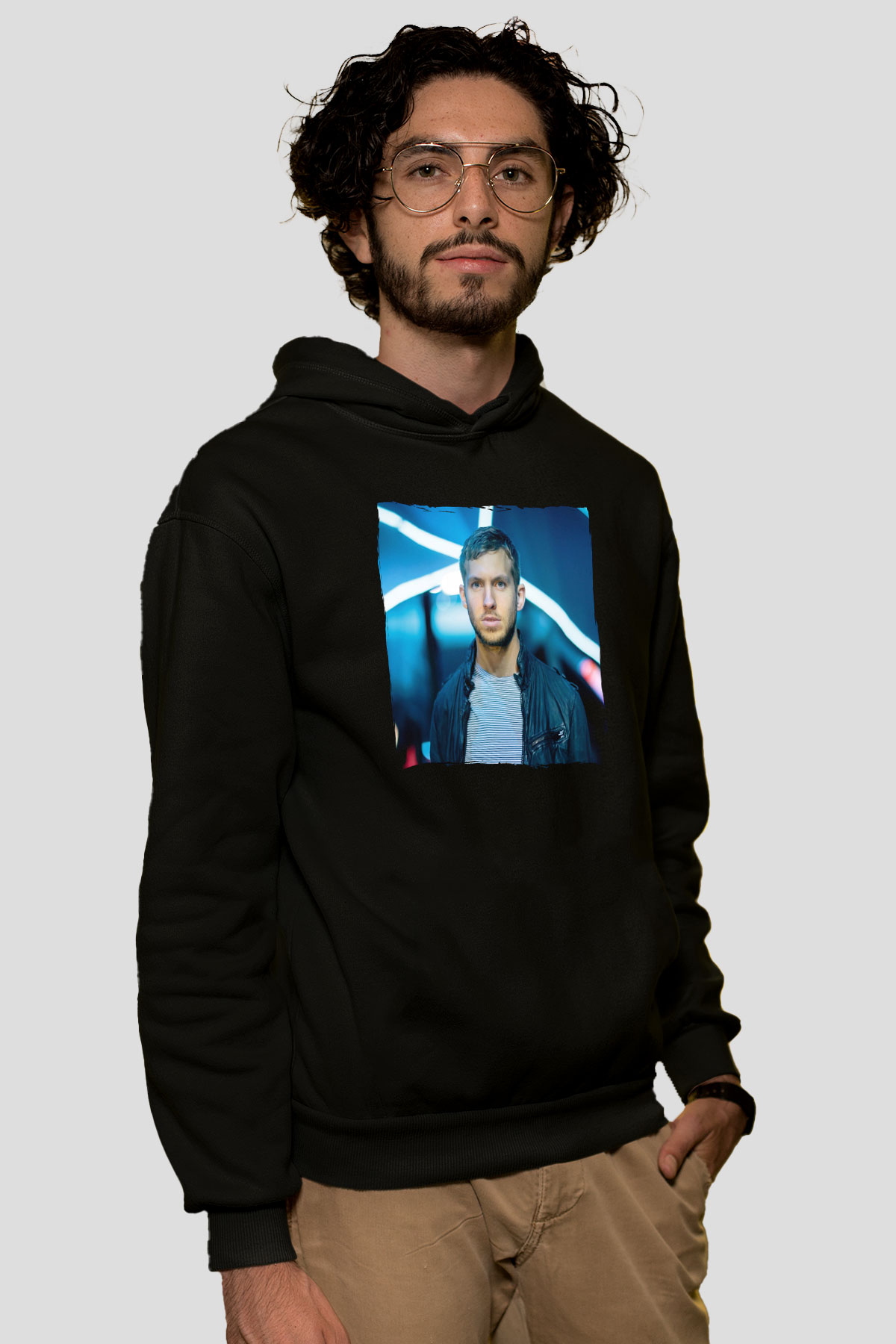 Calvin Harris Siyah Unisex Kapüşonlu Sweatshirt