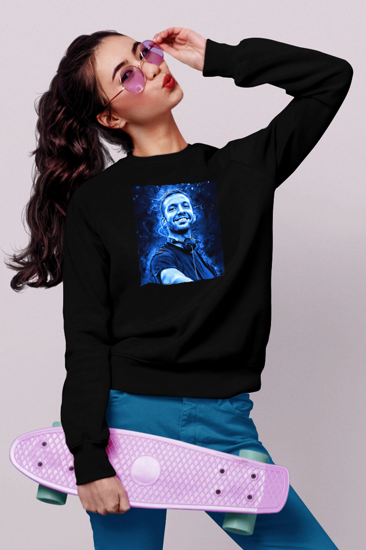 Calvin Harris Siyah Unisex Sweatshirt