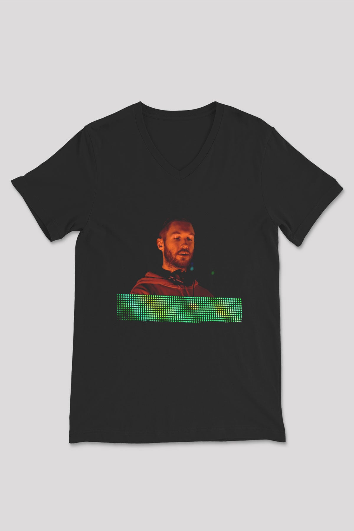 Calvin Harris Siyah Unisex V Yaka Tişört