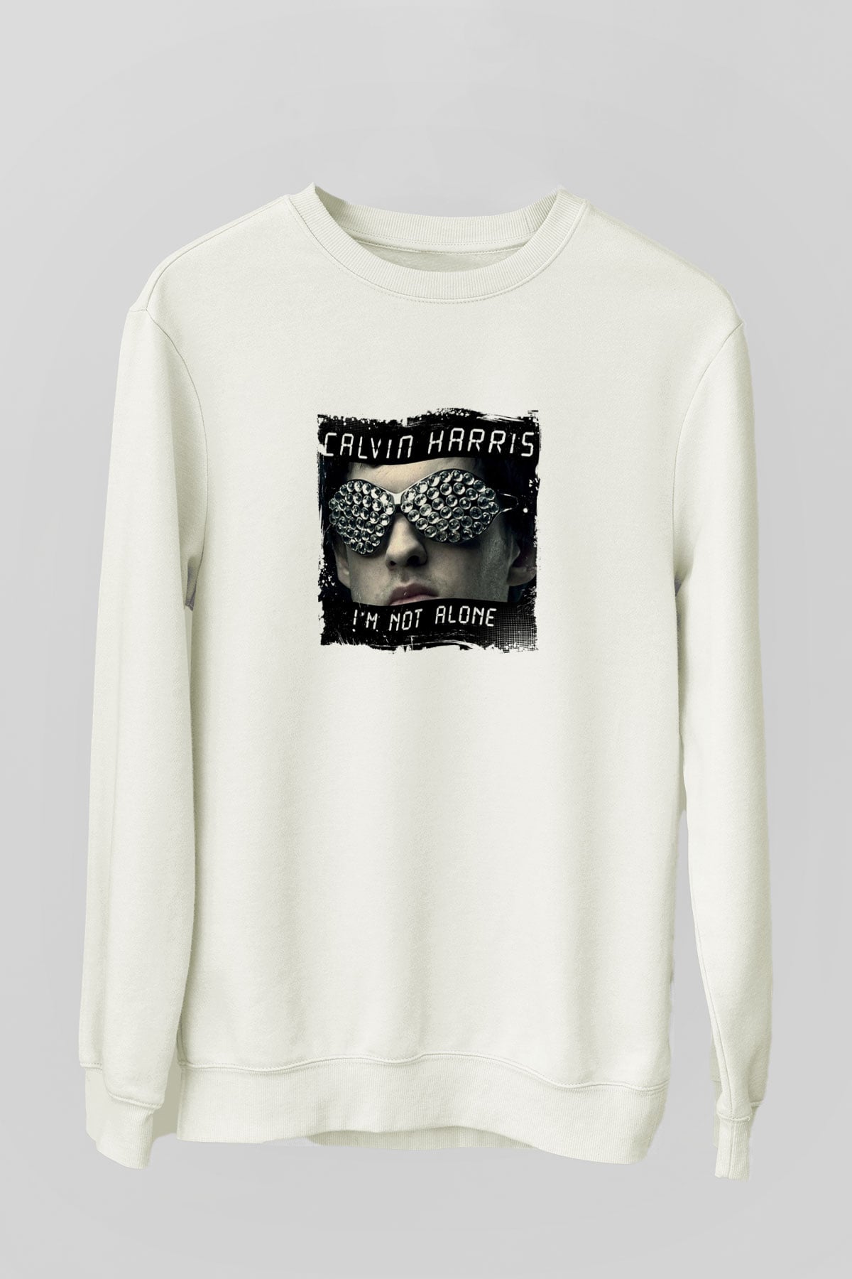 Calvin HarrisBaskılı Beyaz Sweatshirt