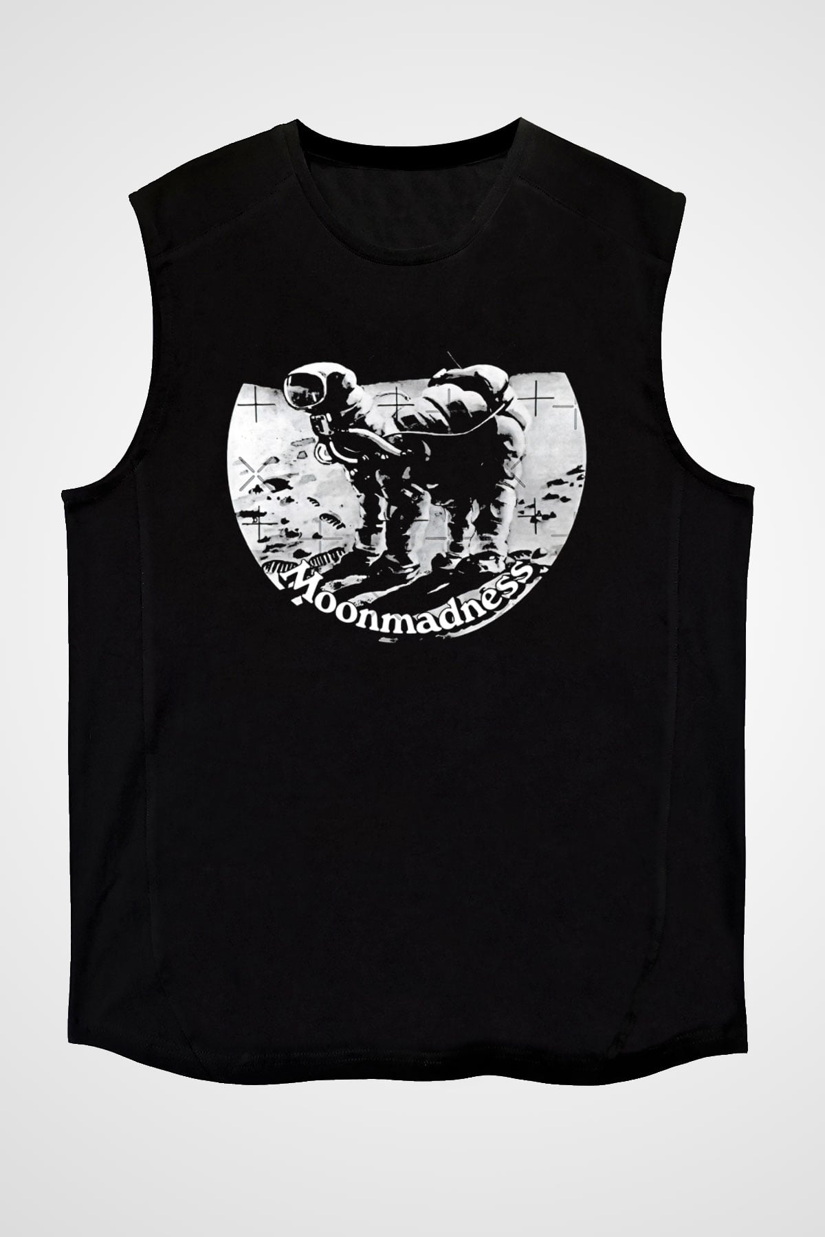 Camel Baskılı Unisex Siyah Kolsuz Tişört - Tshirt