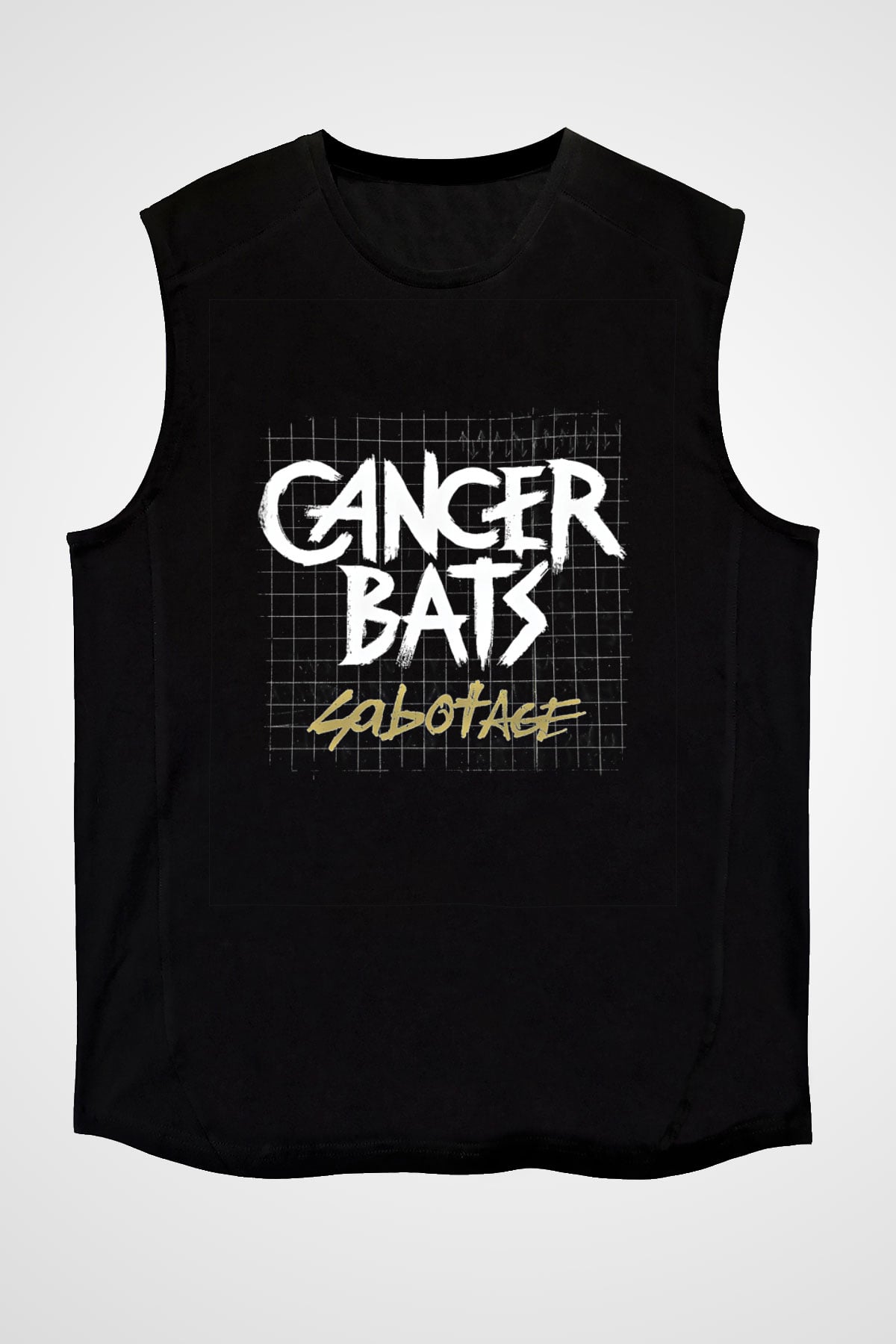 Cancer Bats Baskılı Unisex Siyah Kolsuz Tişört