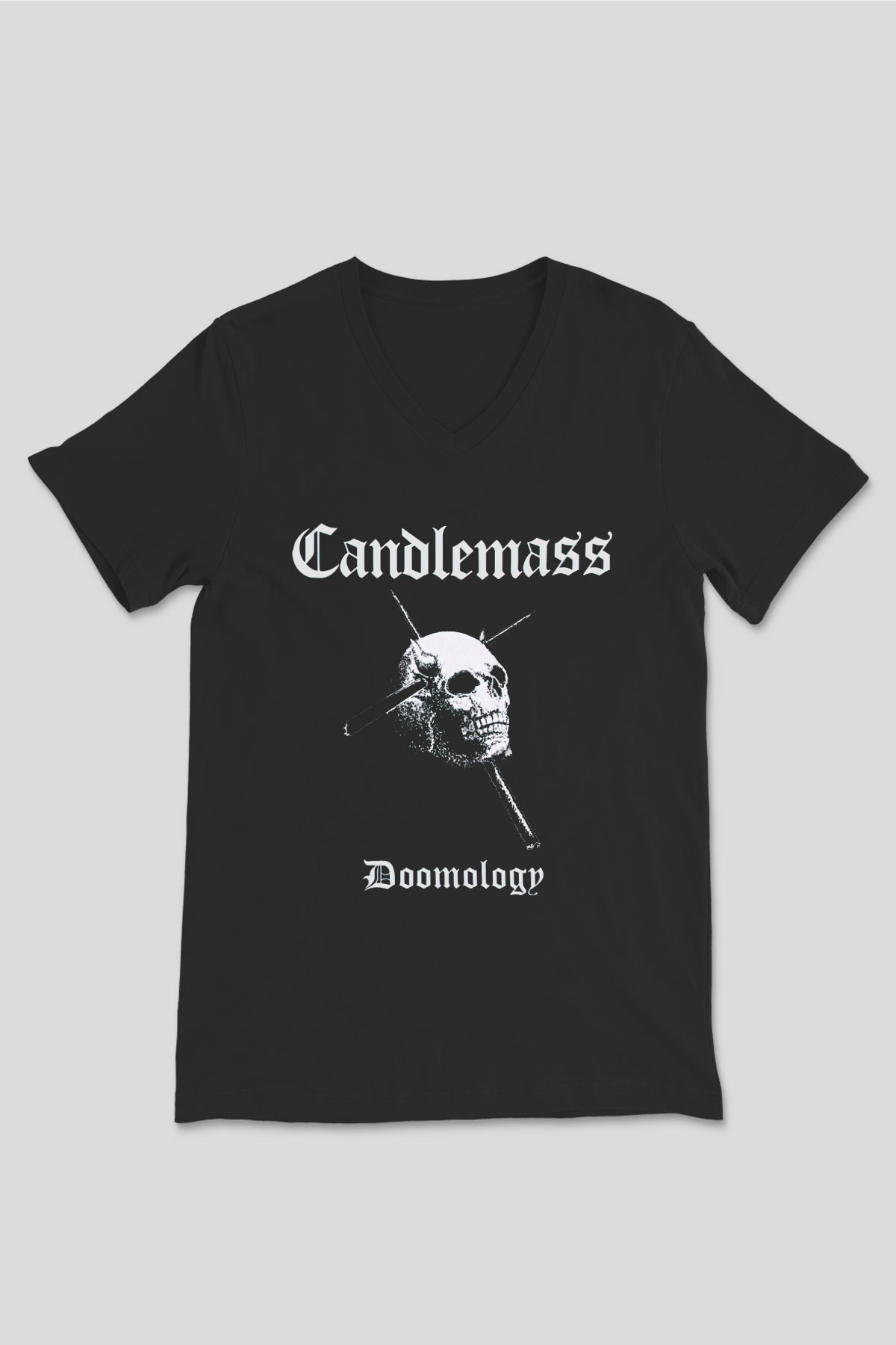 Candlemass Siyah Unisex V Yaka Tişört