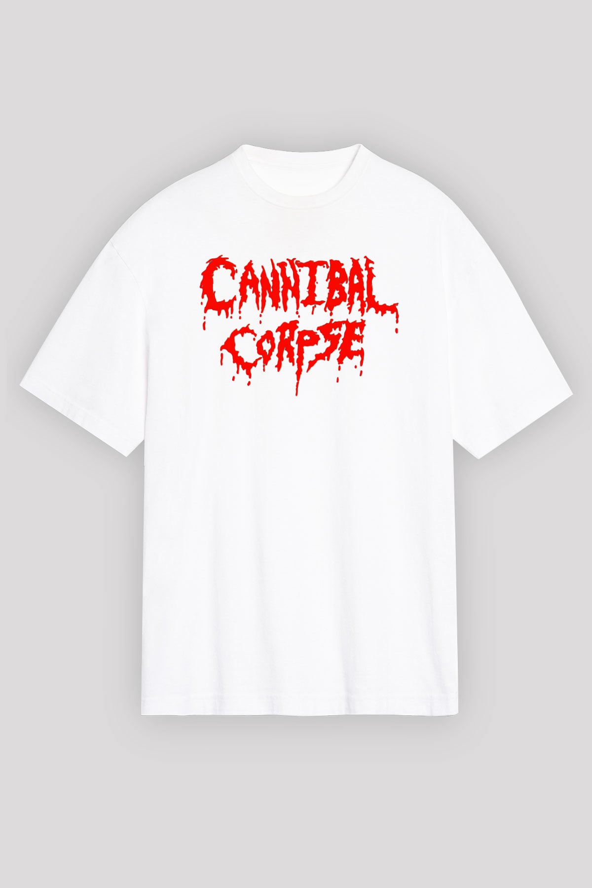 Cannibal Corpse Beyaz Unisex Oversize Tişört T-Shirt