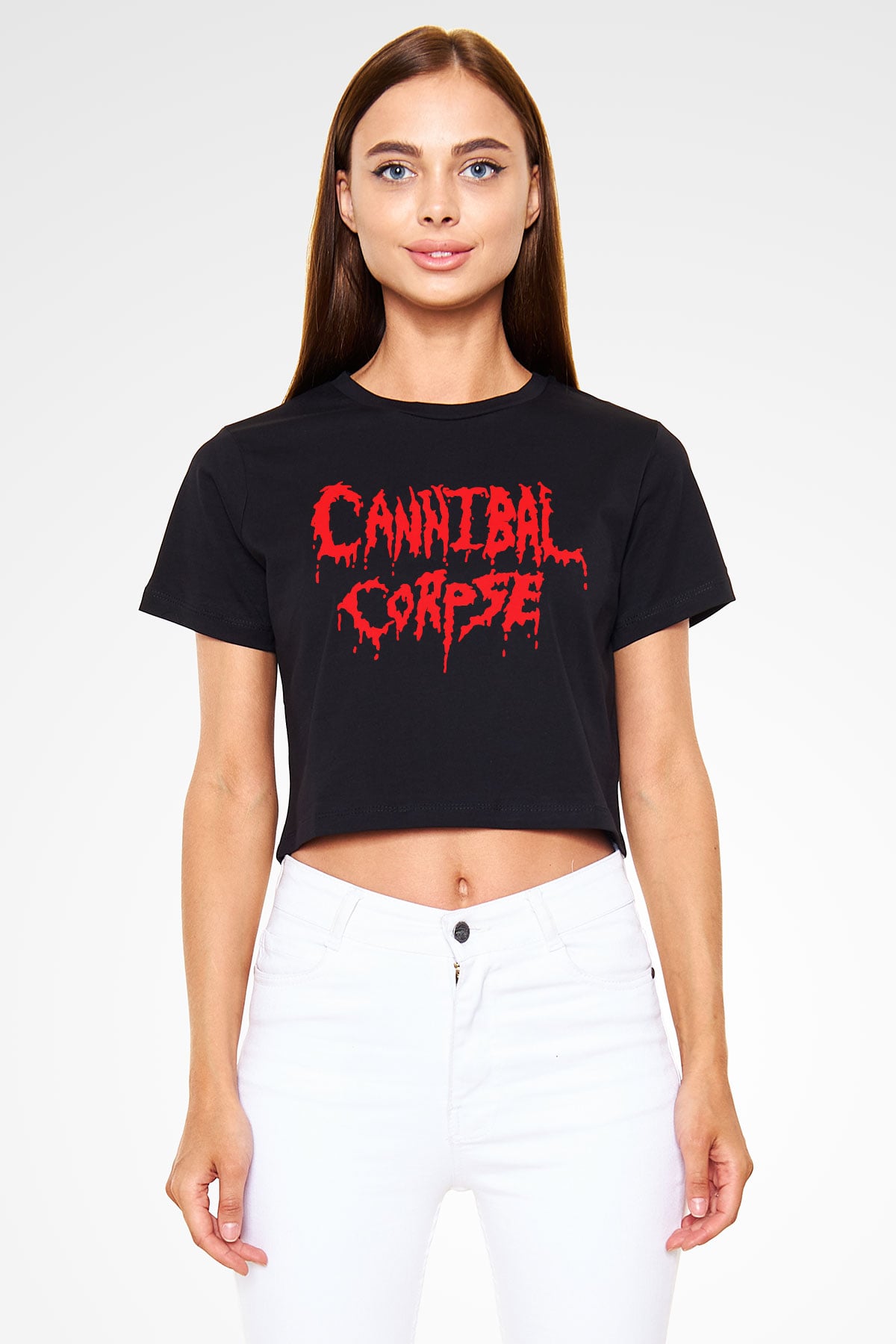 Cannibal Corpse Siyah Crop Top Tişört