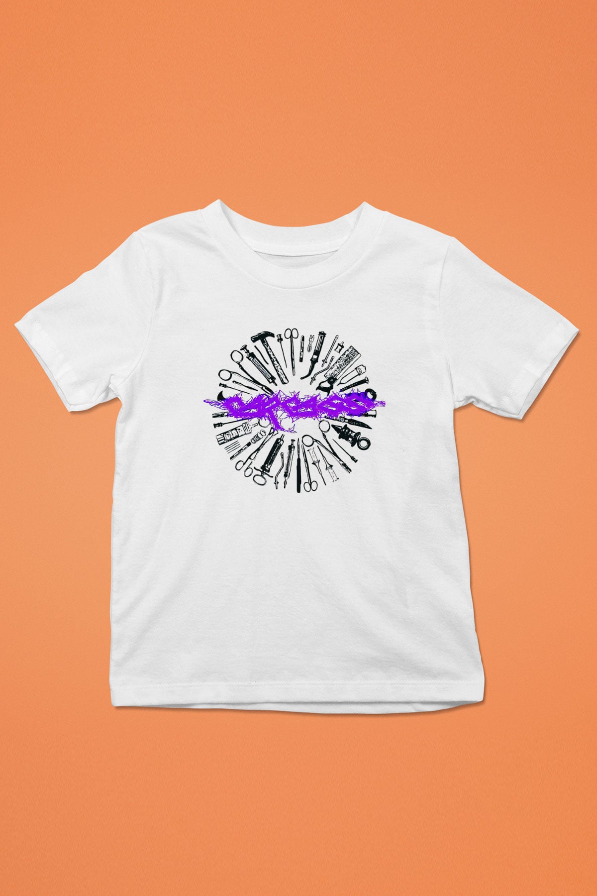 Carcass Baskılı Beyaz Unisex Çocuk Tişört