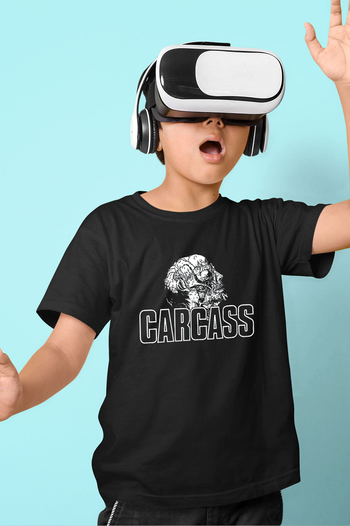 Carcass Baskılı Siyah Unisex Çocuk Tişört