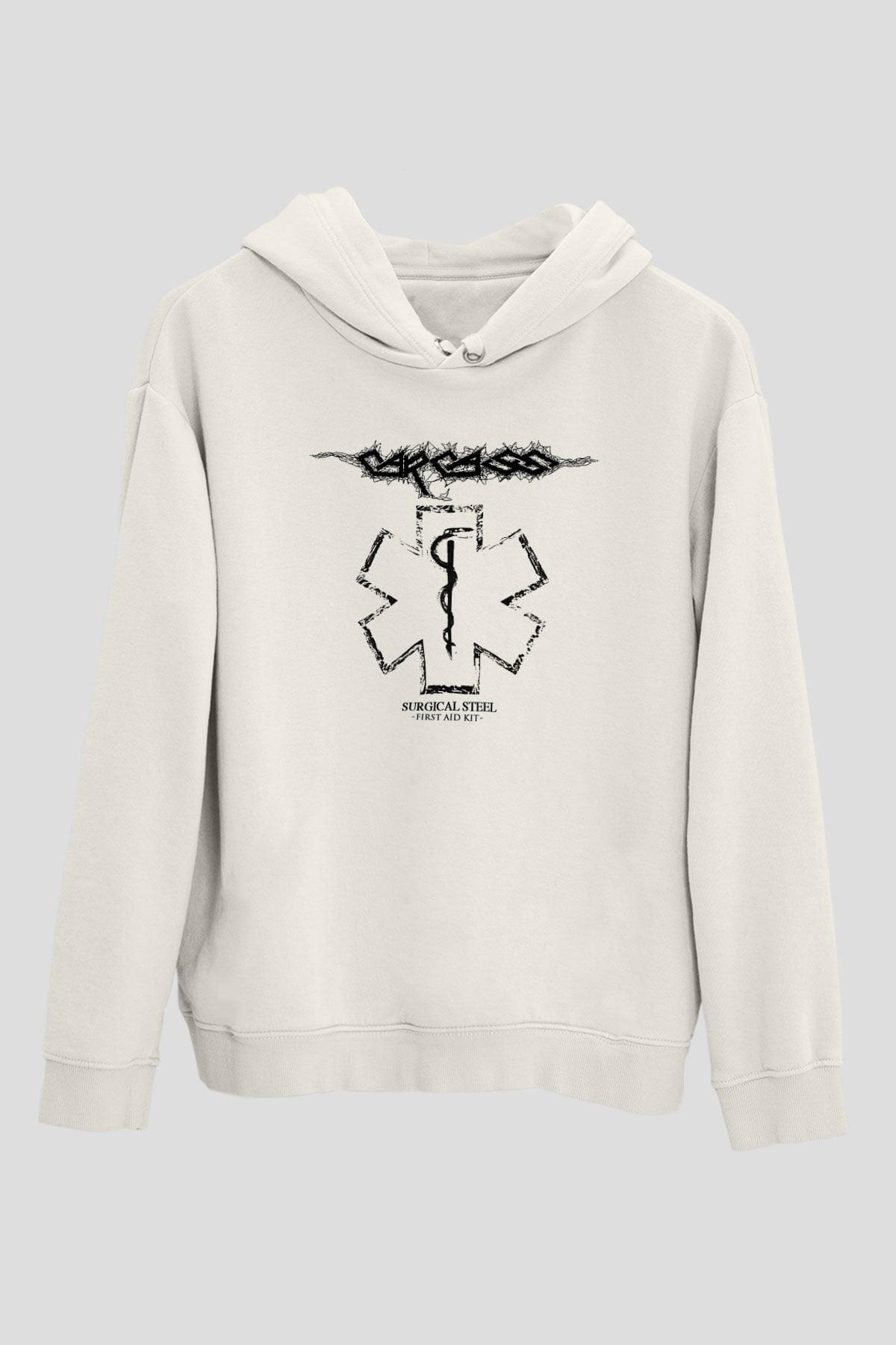 Carcass Beyaz Unisex Kapşonlu Sweatshirt