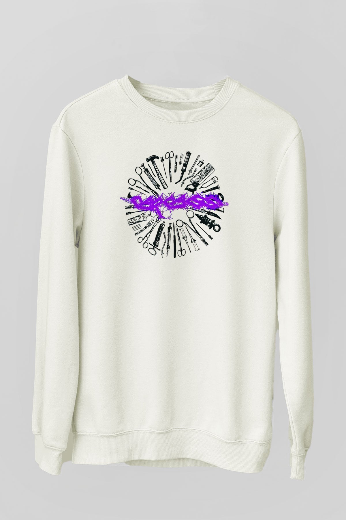 Carcass Beyaz Unisex Sweatshirt