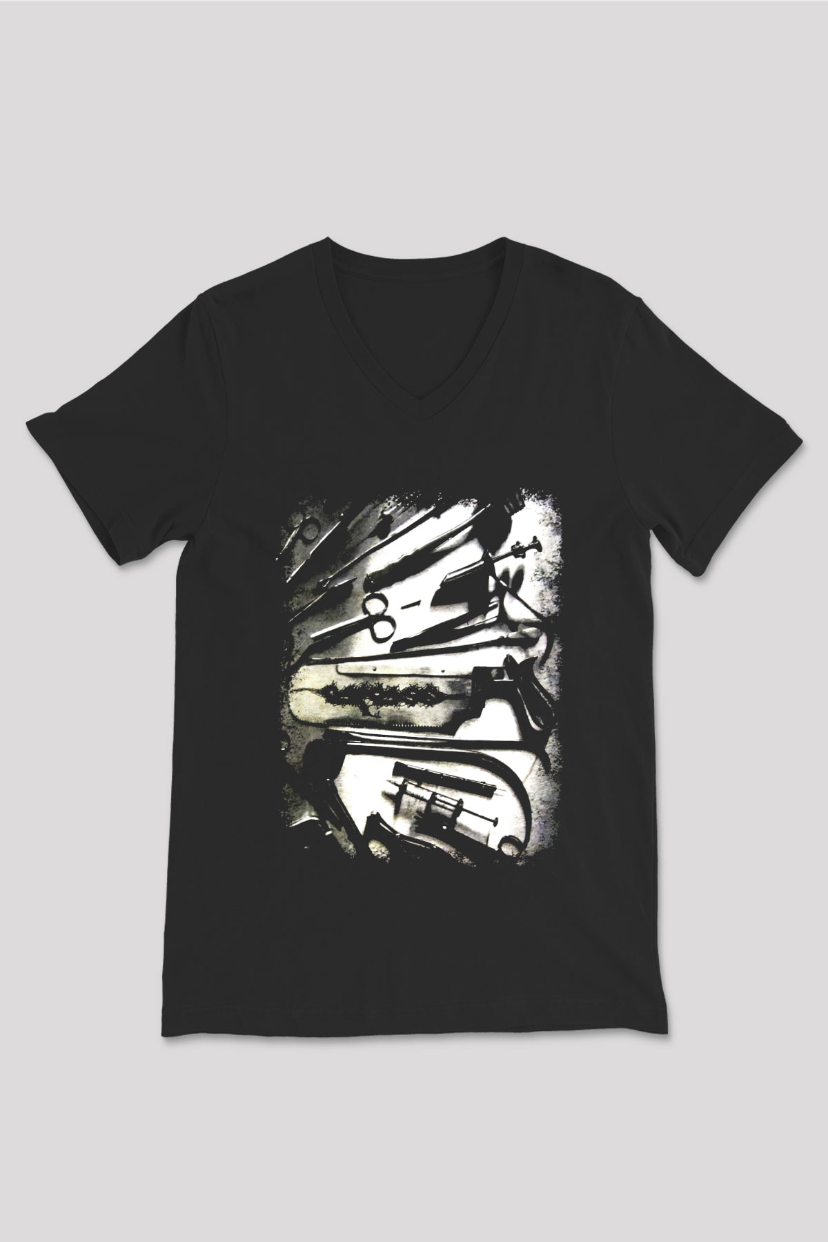 Carcass Siyah Unisex V Yaka Tişört T-Shirt