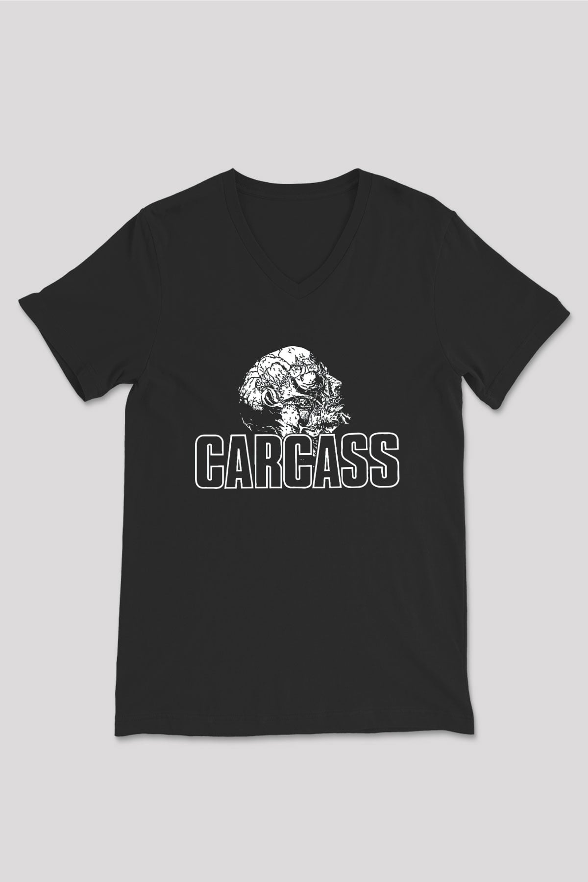 Carcass Siyah Unisex V Yaka Tişört T-Shirt