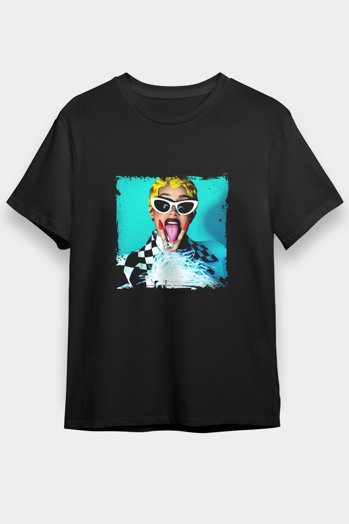 Cardi B Baskılı Unisex Siyah Tişört