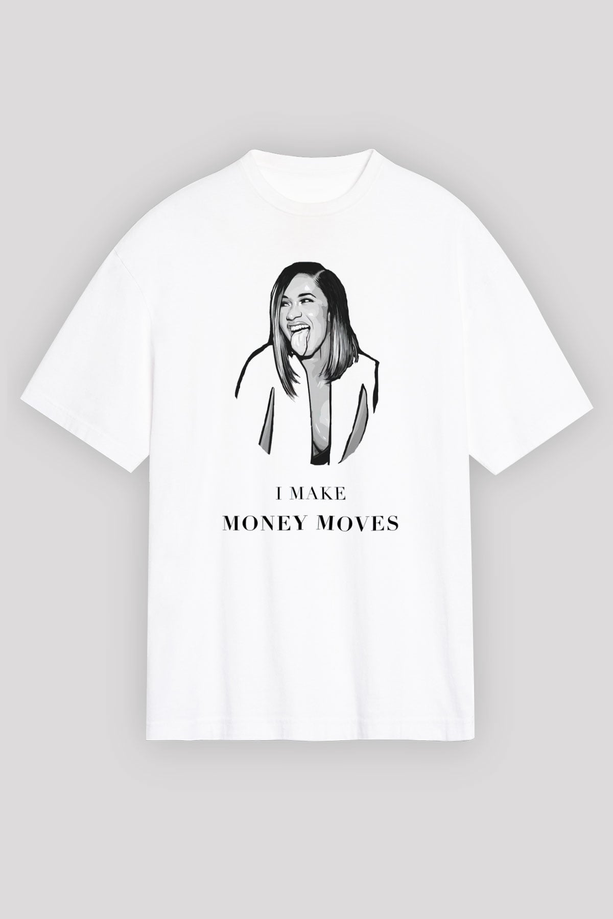 Cardi B Beyaz Unisex Oversize Tişört T-Shirt