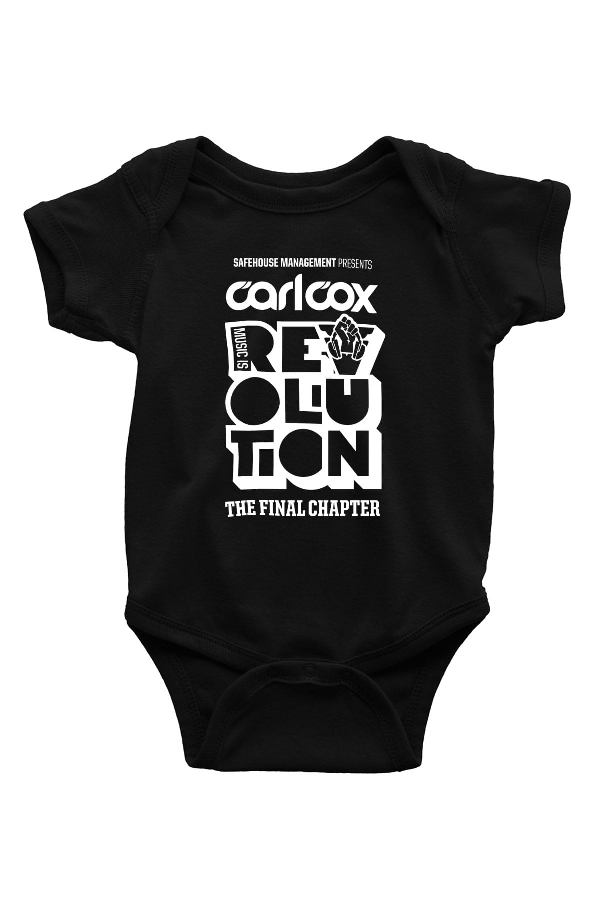 Carl Cox Baskılı Siyah Bebek Body - Zıbın