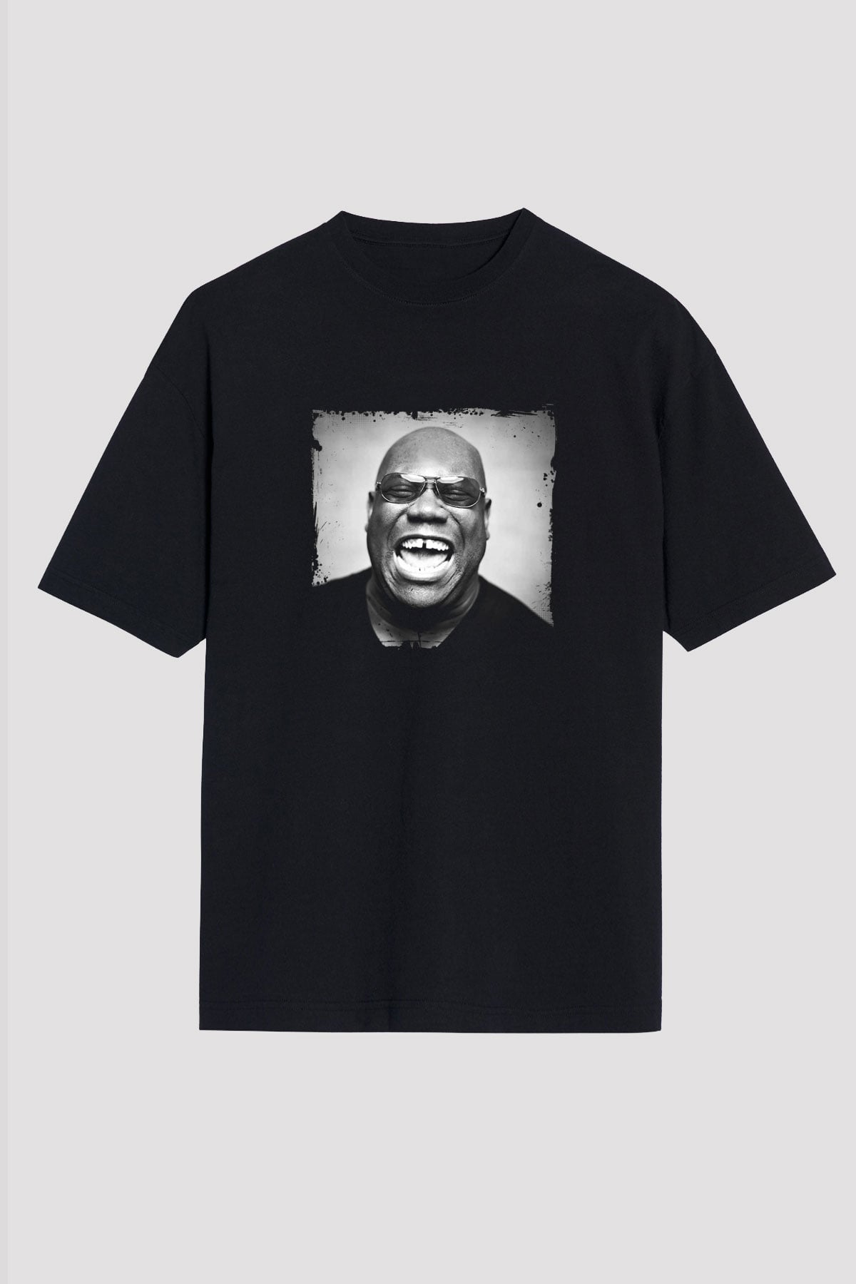 Carl Cox Baskılı Unisex Oversize Siyah Tişört