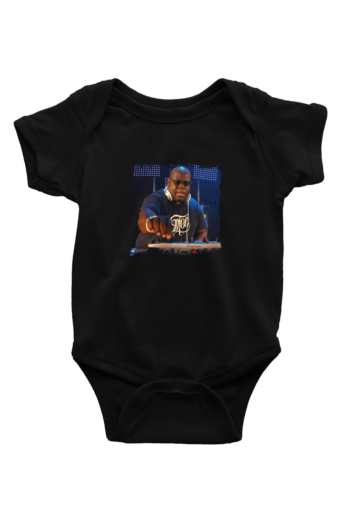 Carl Cox Baskılı Unisex Siyah Bebek Body - Zıbın