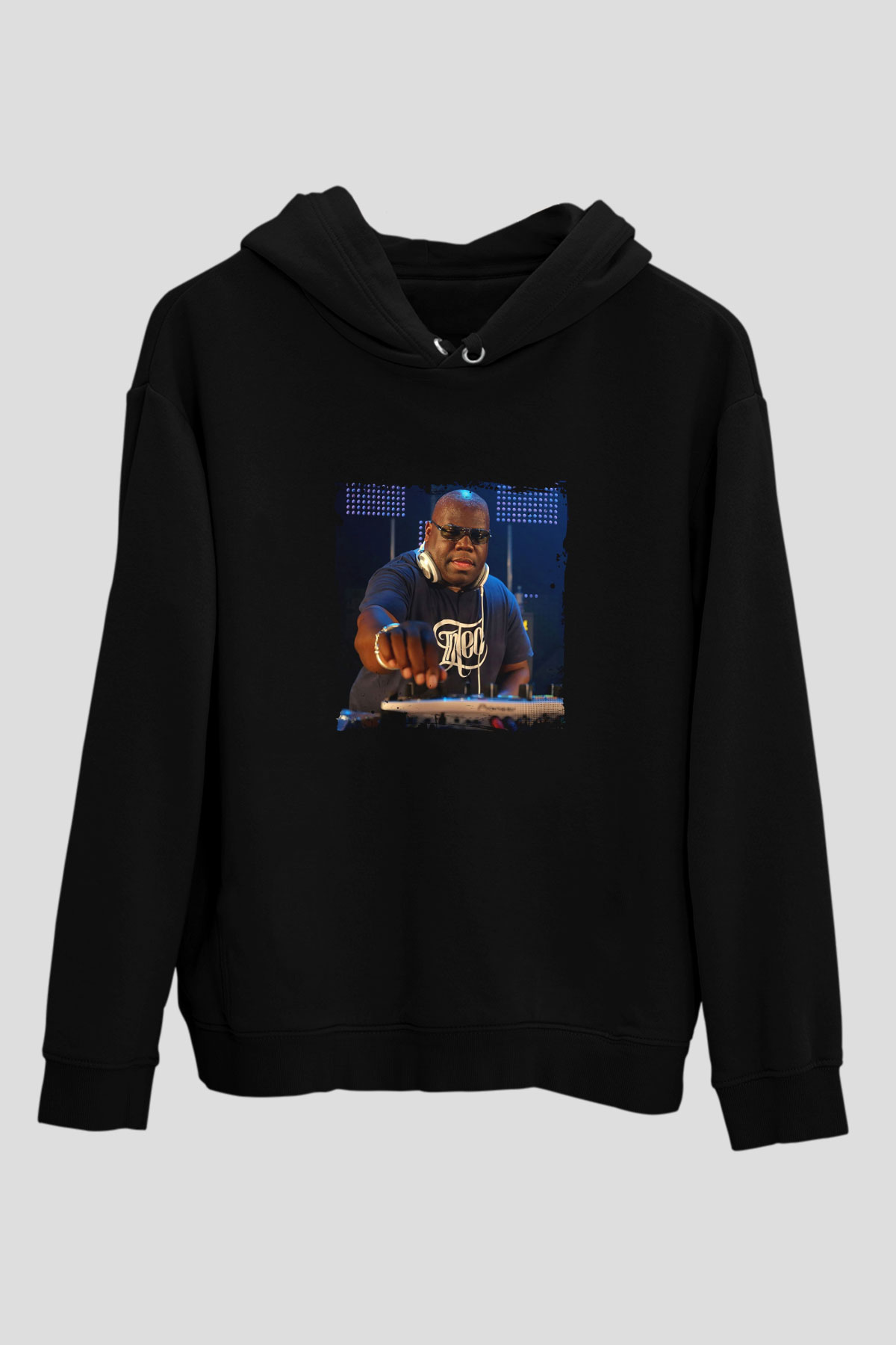 Carl Cox Baskılı Unisex Siyah Hoodie