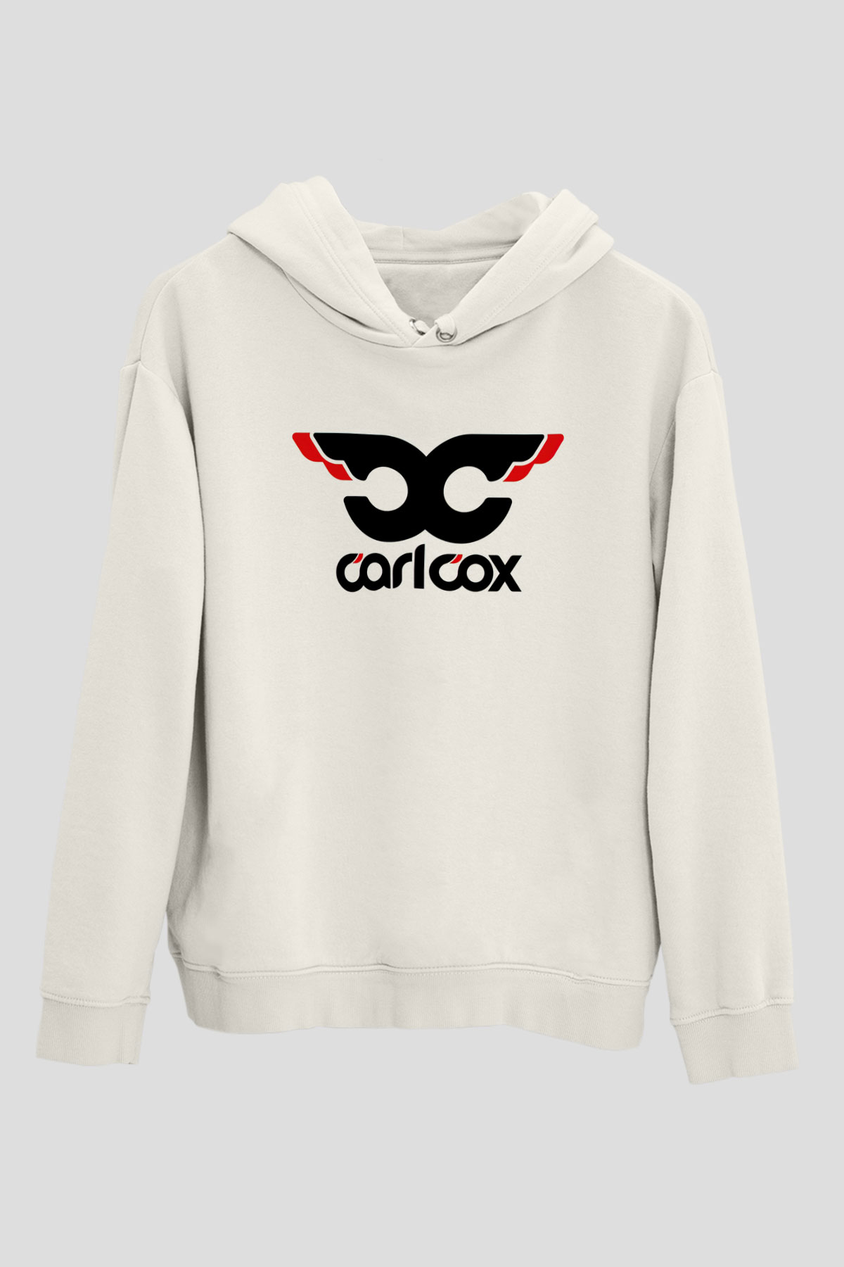 Carl Cox Beyaz Unisex Kapşonlu Sweatshirt