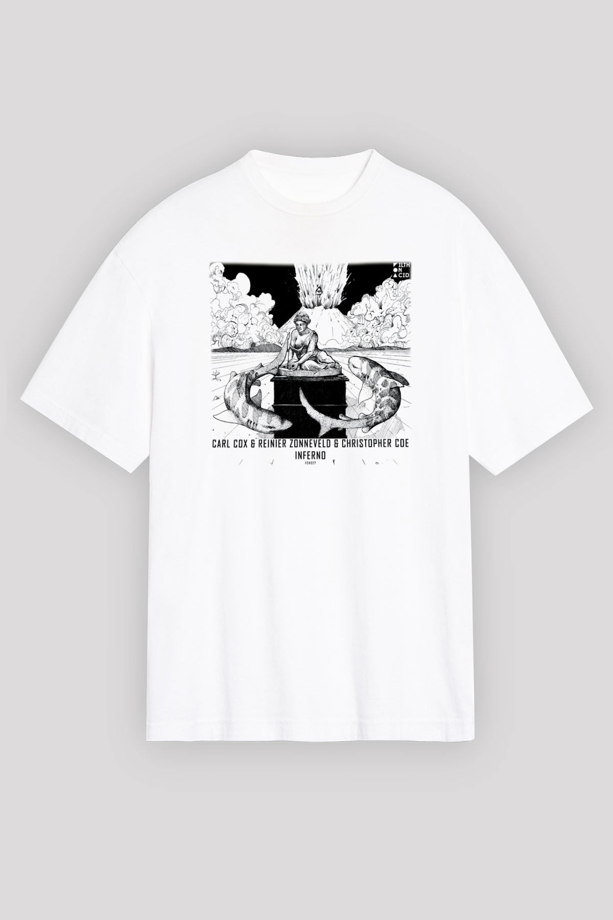 Carl Cox Beyaz Unisex Oversize Tişört T-Shirt
