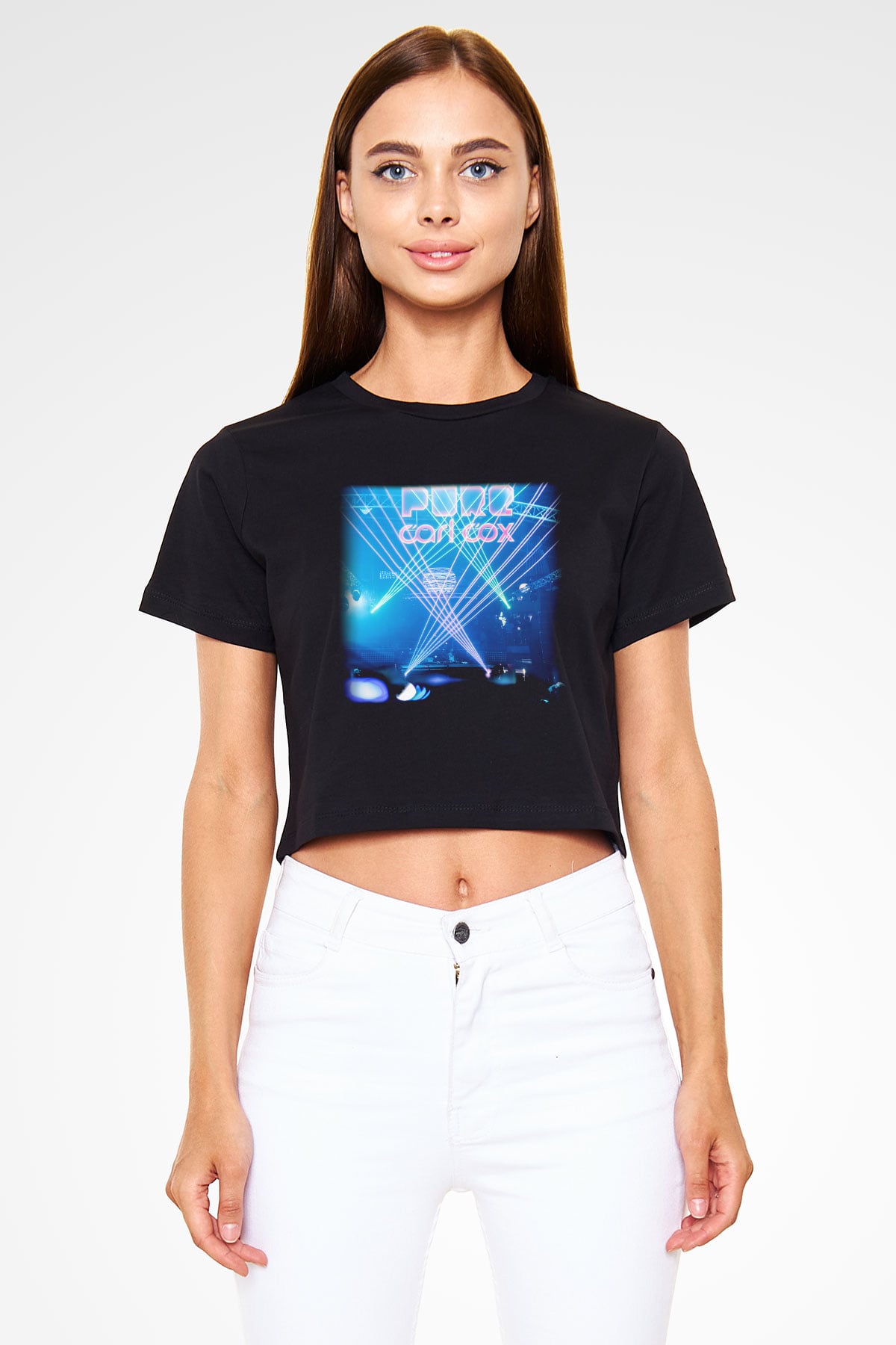 Carl Cox Siyah Crop Top Tişört