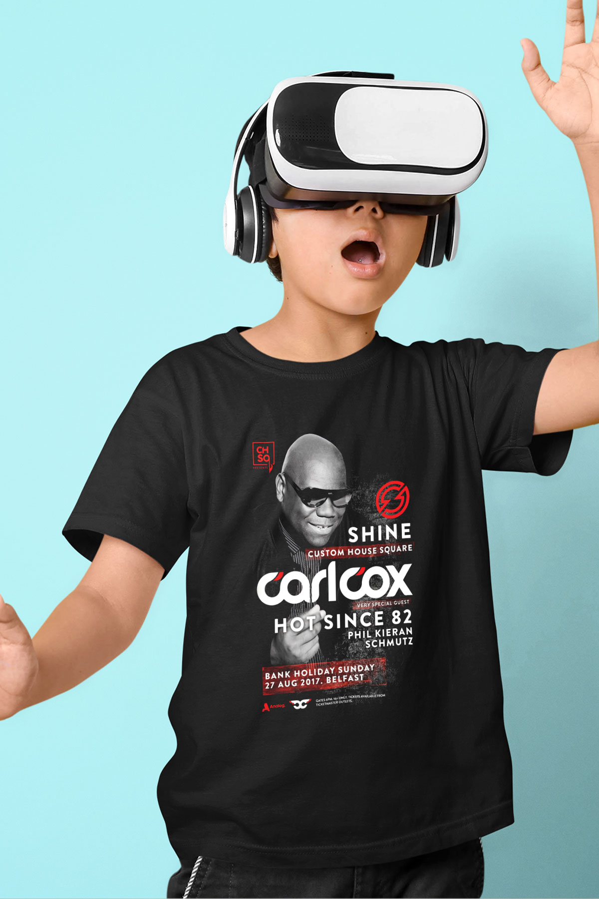 Carl Cox Siyah Unisex Çocuk Tişört