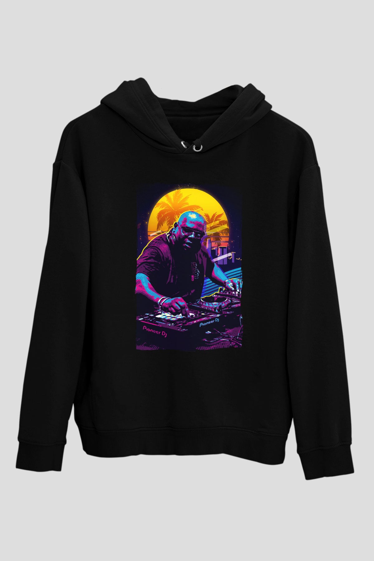 Carl Cox Siyah Unisex Kapüşonlu Sweatshirt