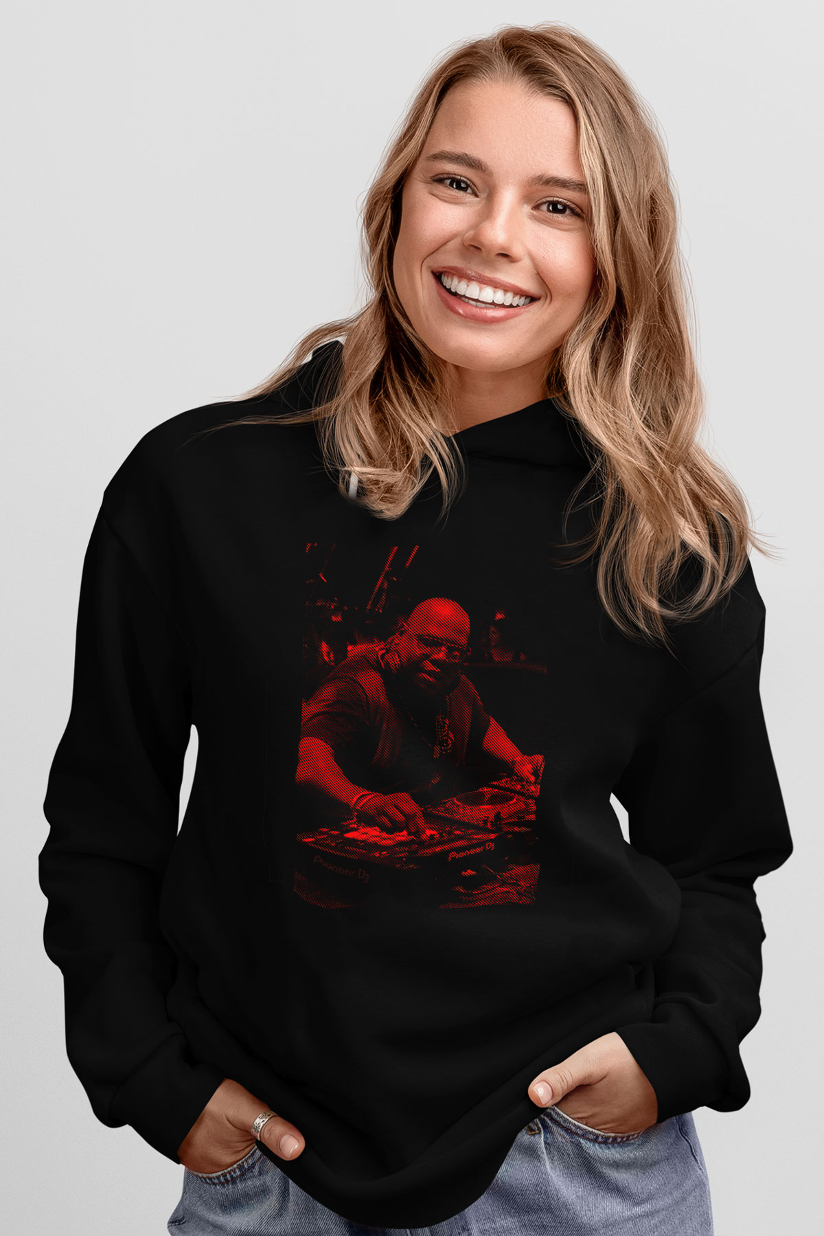 Carl Cox Siyah Unisex Kapüşonlu Sweatshirt