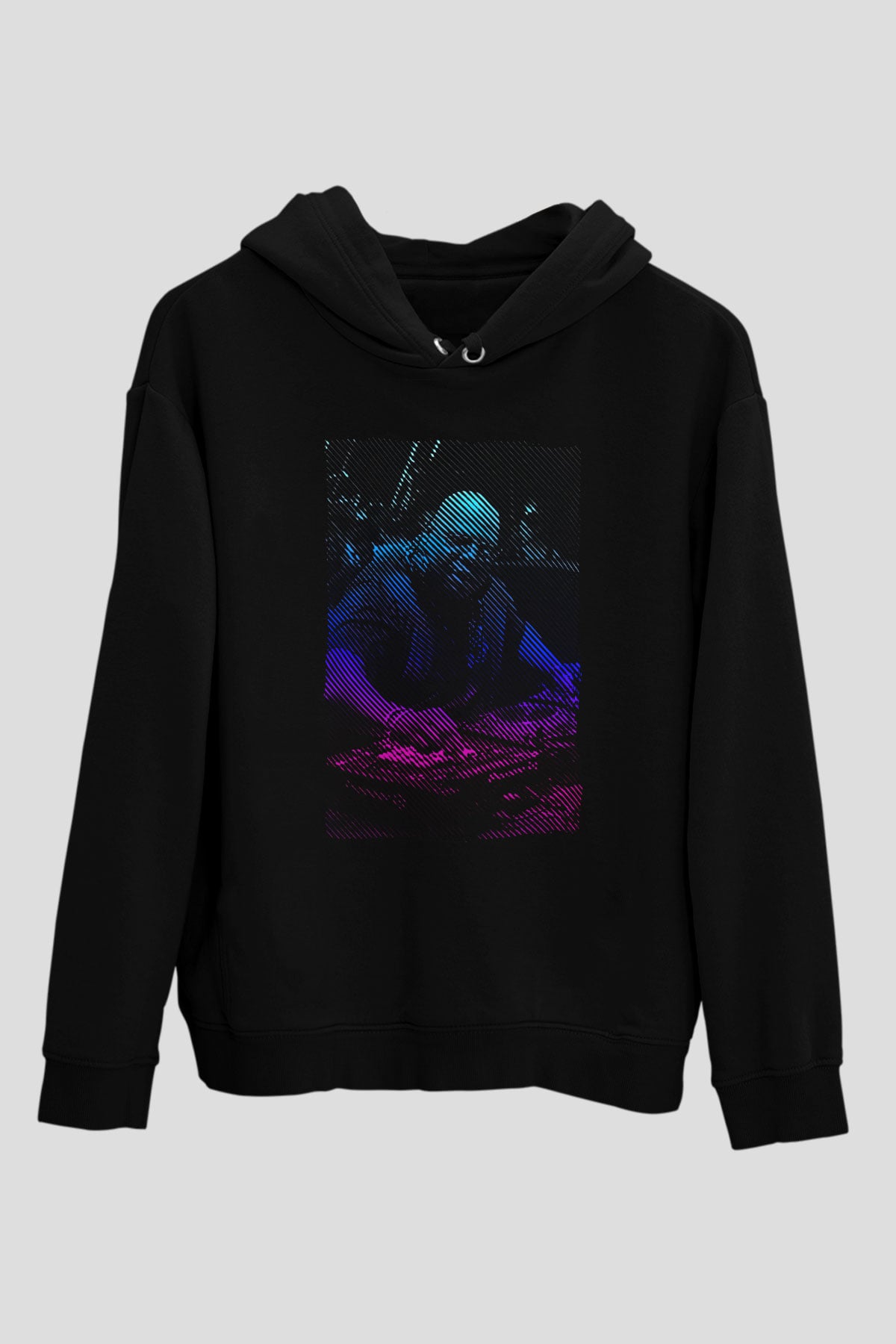 Carl Cox Siyah Unisex Kapüşonlu Sweatshirt
