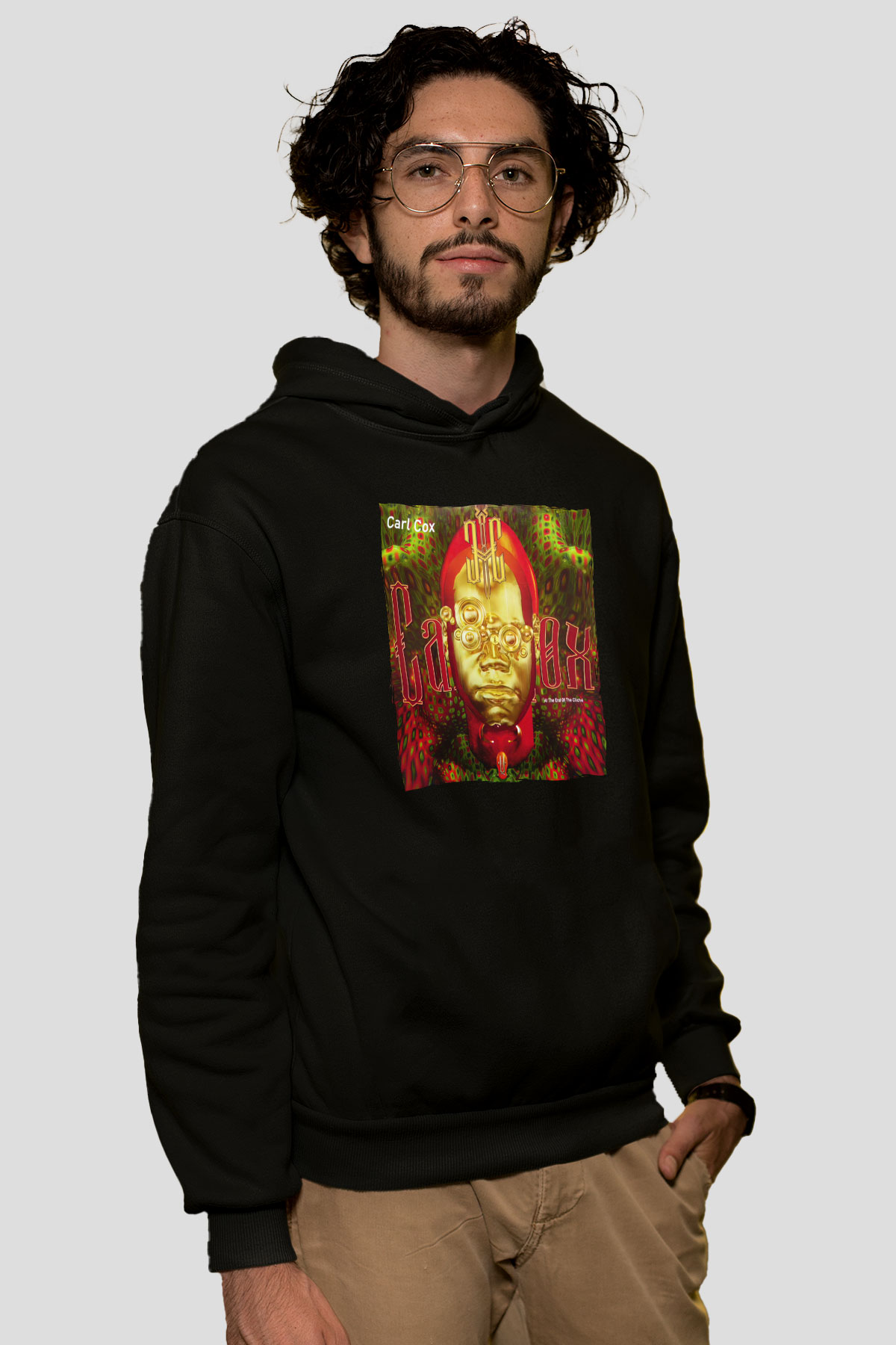 Carl Cox Siyah Unisex Kapüşonlu Sweatshirt