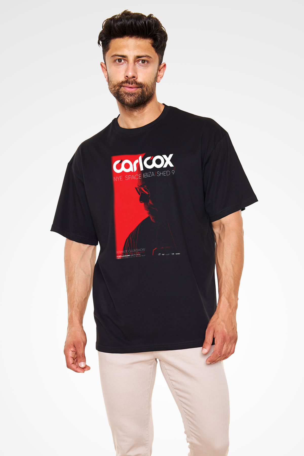 Carl Cox Siyah Unisex Oversize Tişört T-Shirt