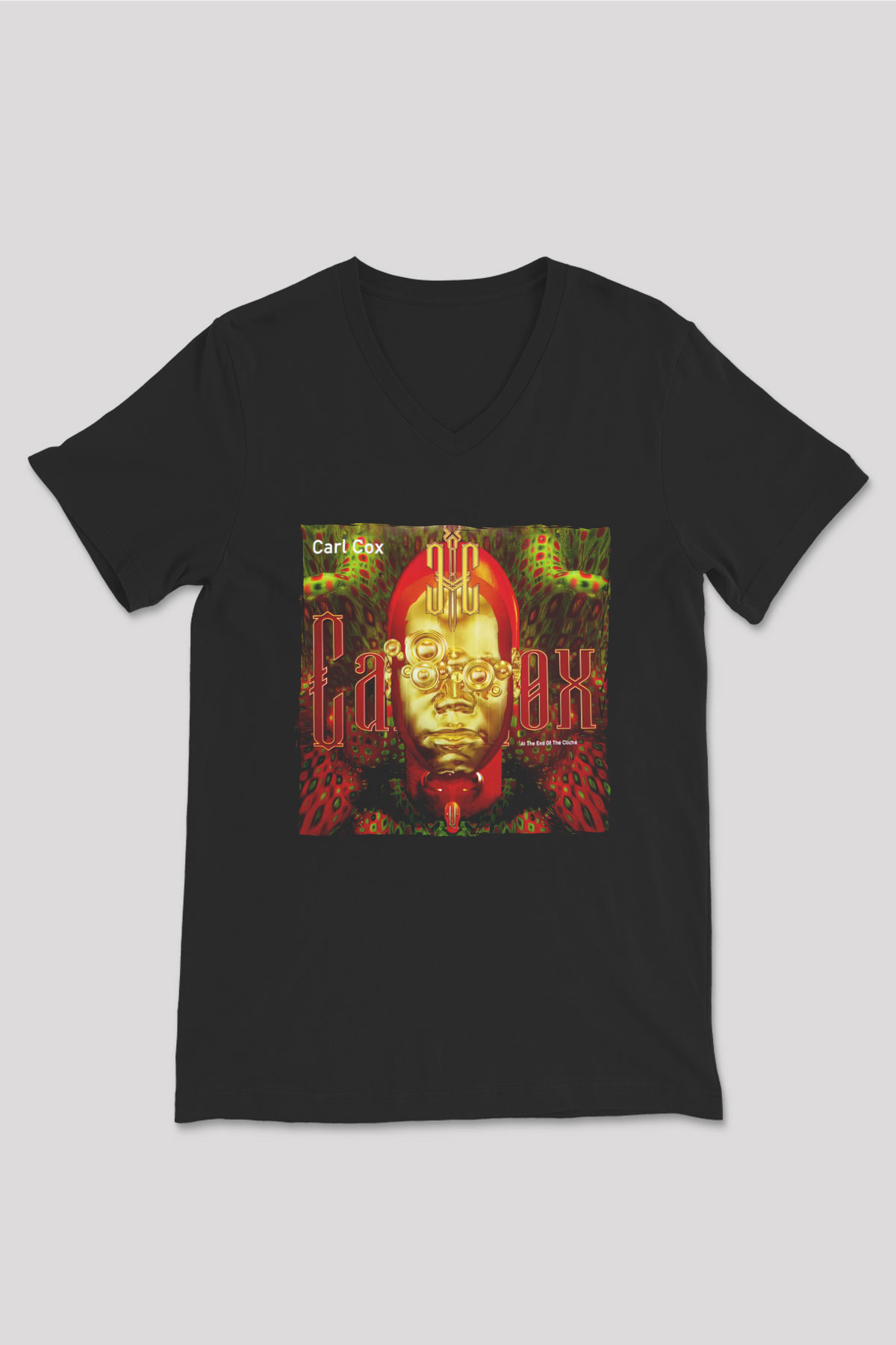 Carl Cox Siyah Unisex V Yaka Tişört