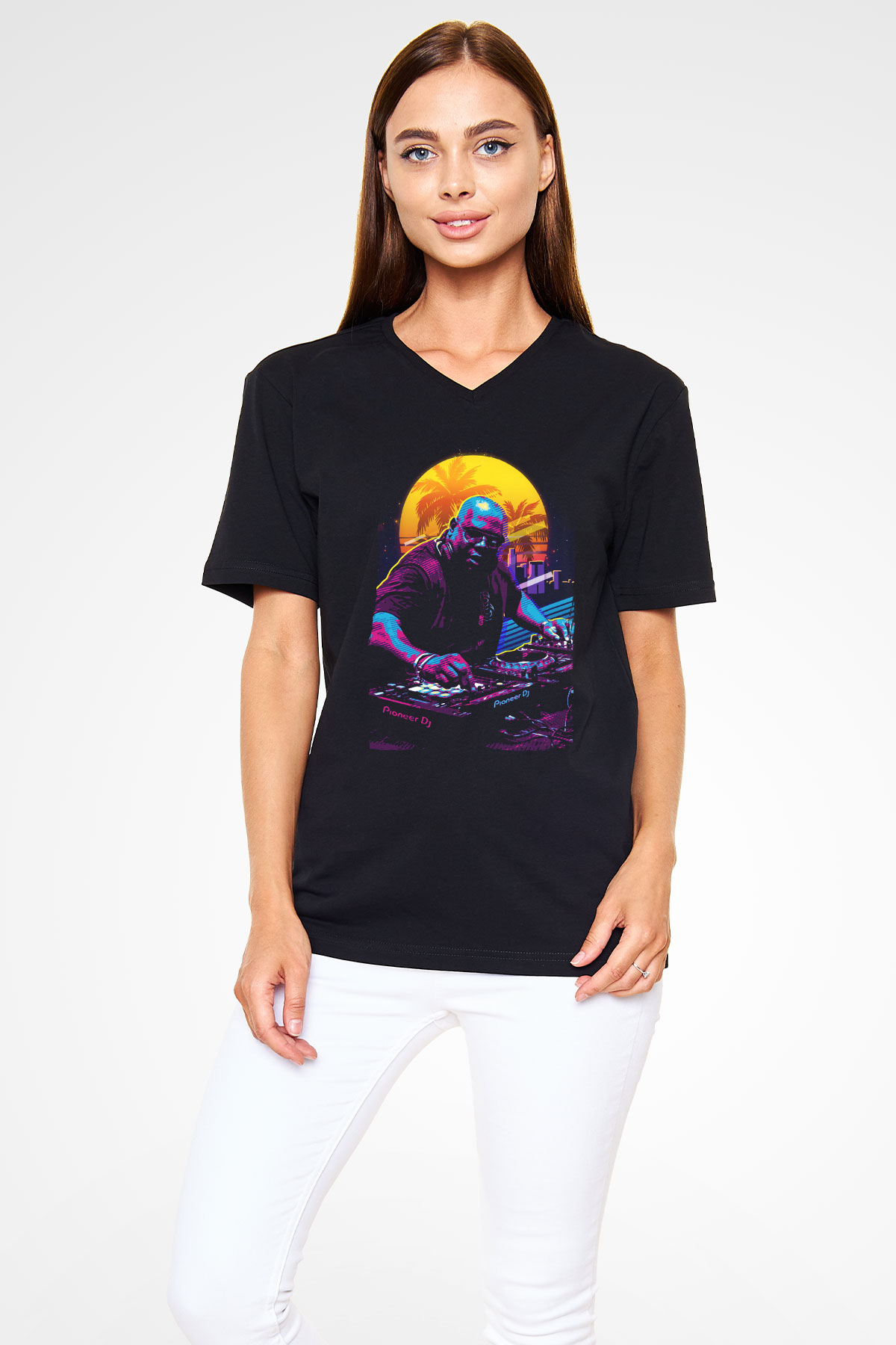 Carl Cox Siyah Unisex V Yaka Tişört