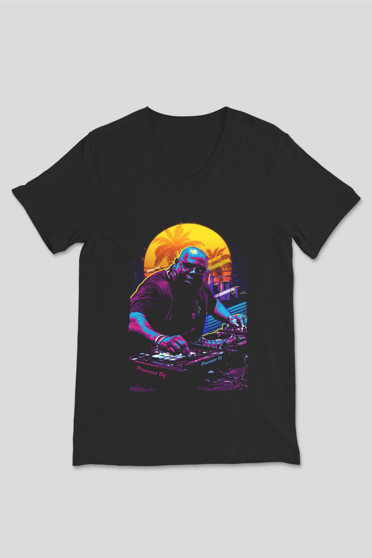Carl Cox Siyah Unisex V Yaka Tişört