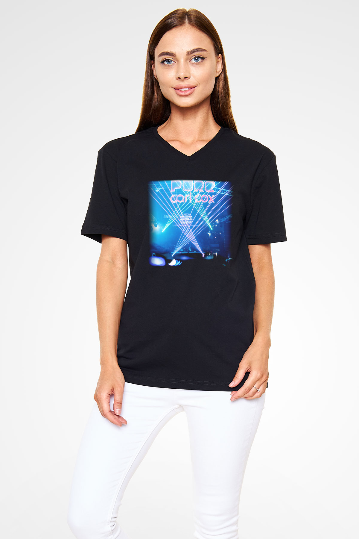 Carl Cox Siyah Unisex V Yaka Tişört T-Shirt