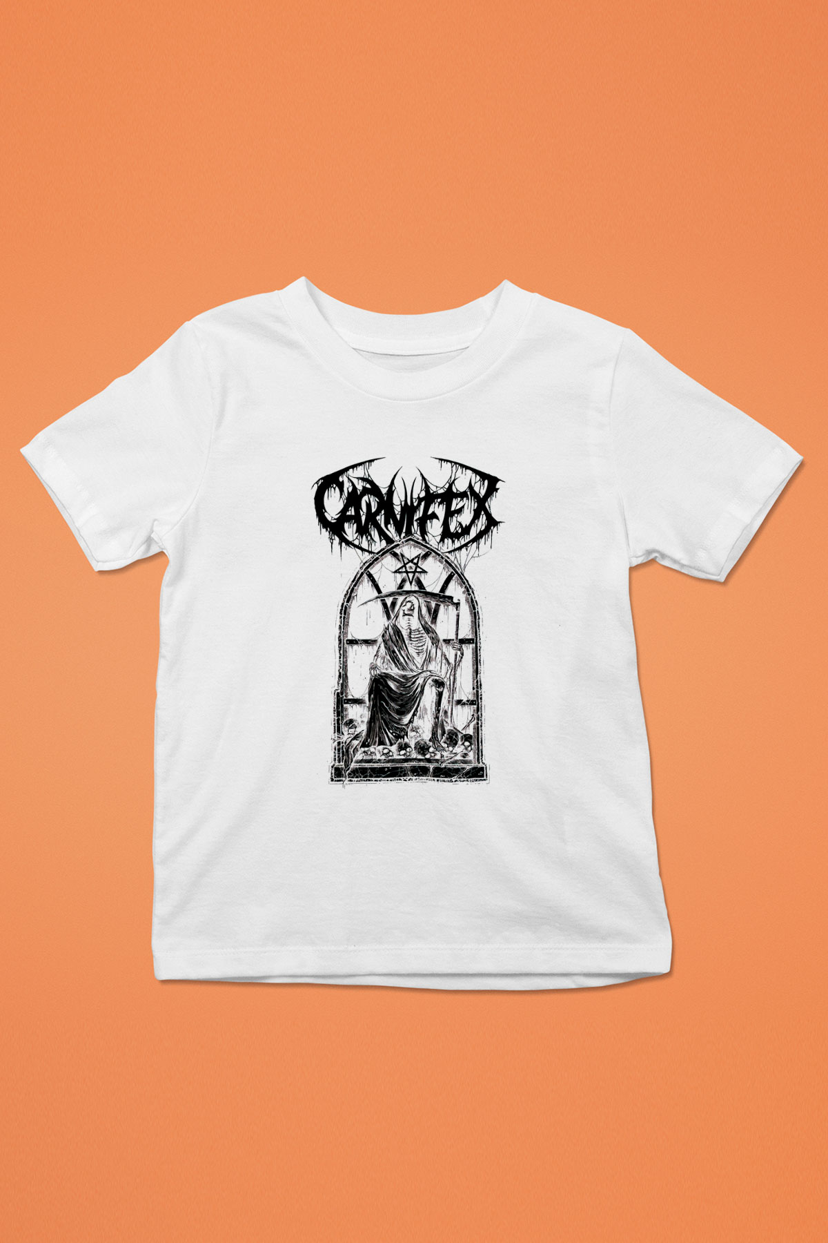 Carnifex Baskılı Beyaz Unisex Çocuk Tişört