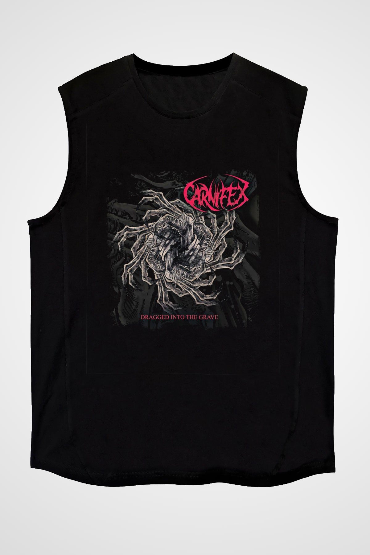Carnifex Baskılı Unisex Siyah Kolsuz Tişört