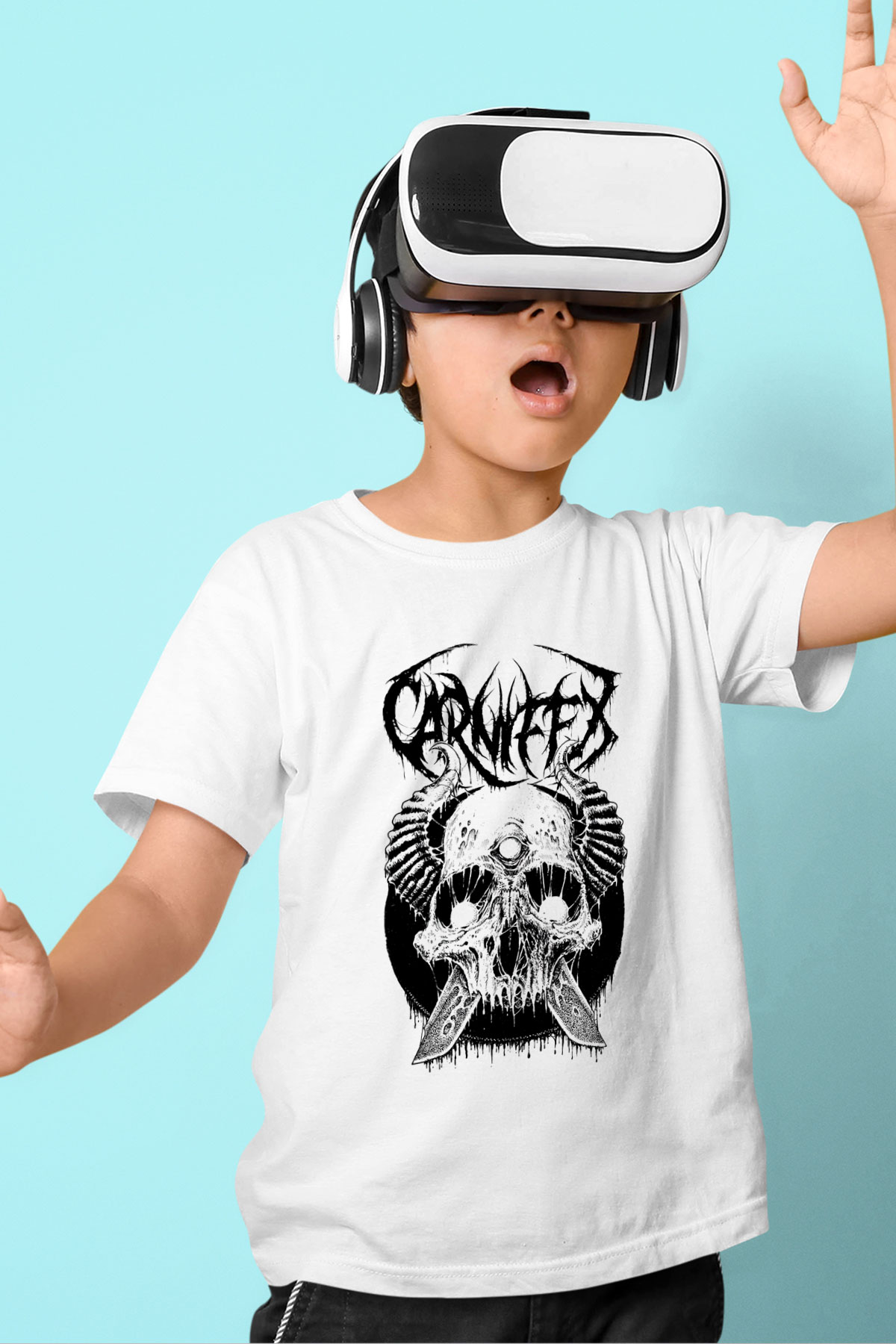 Carnifex Beyaz Unisex Çocuk Tişört