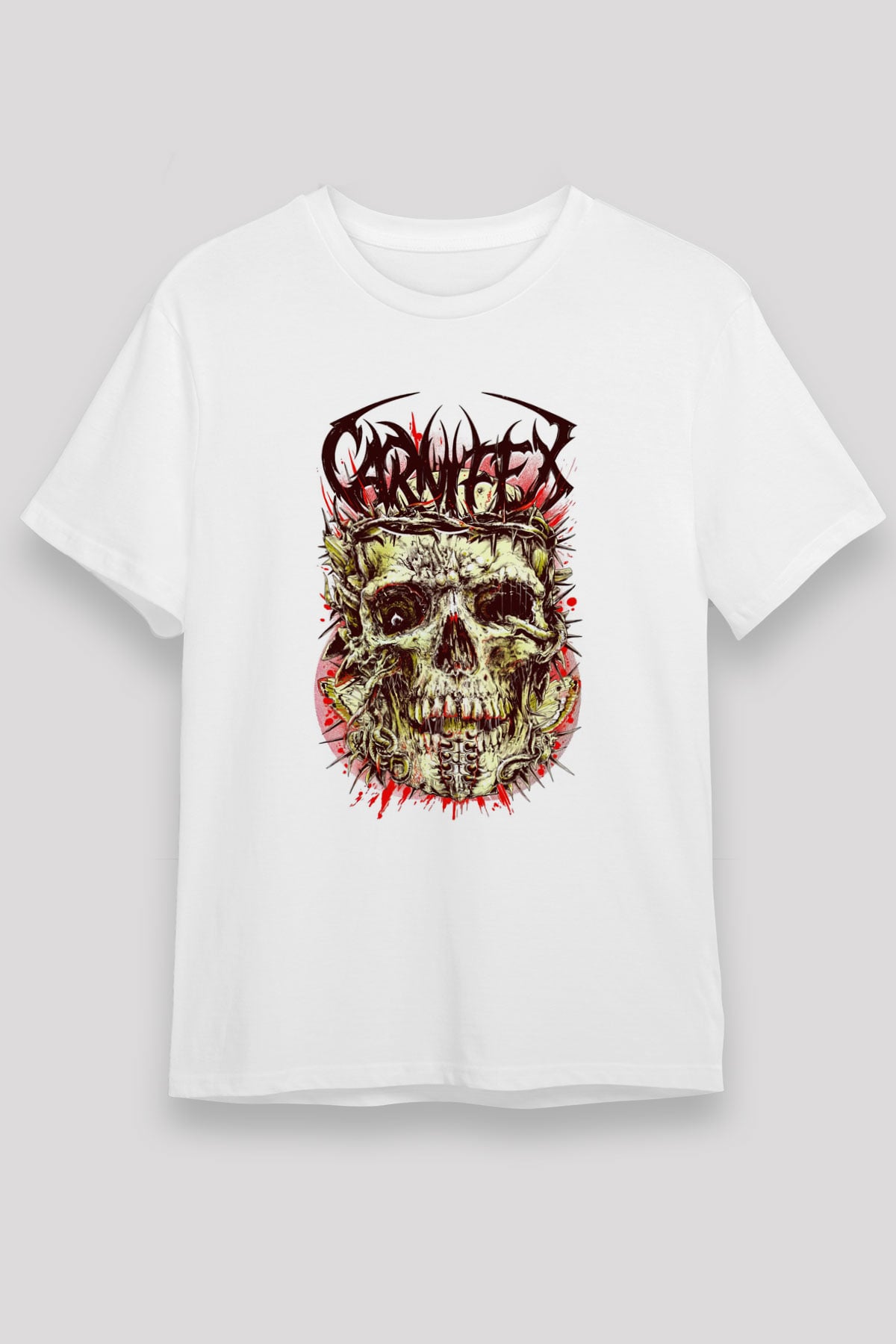 Carnifex Beyaz Unisex Tişört T-Shirt - TişörtFabrikası