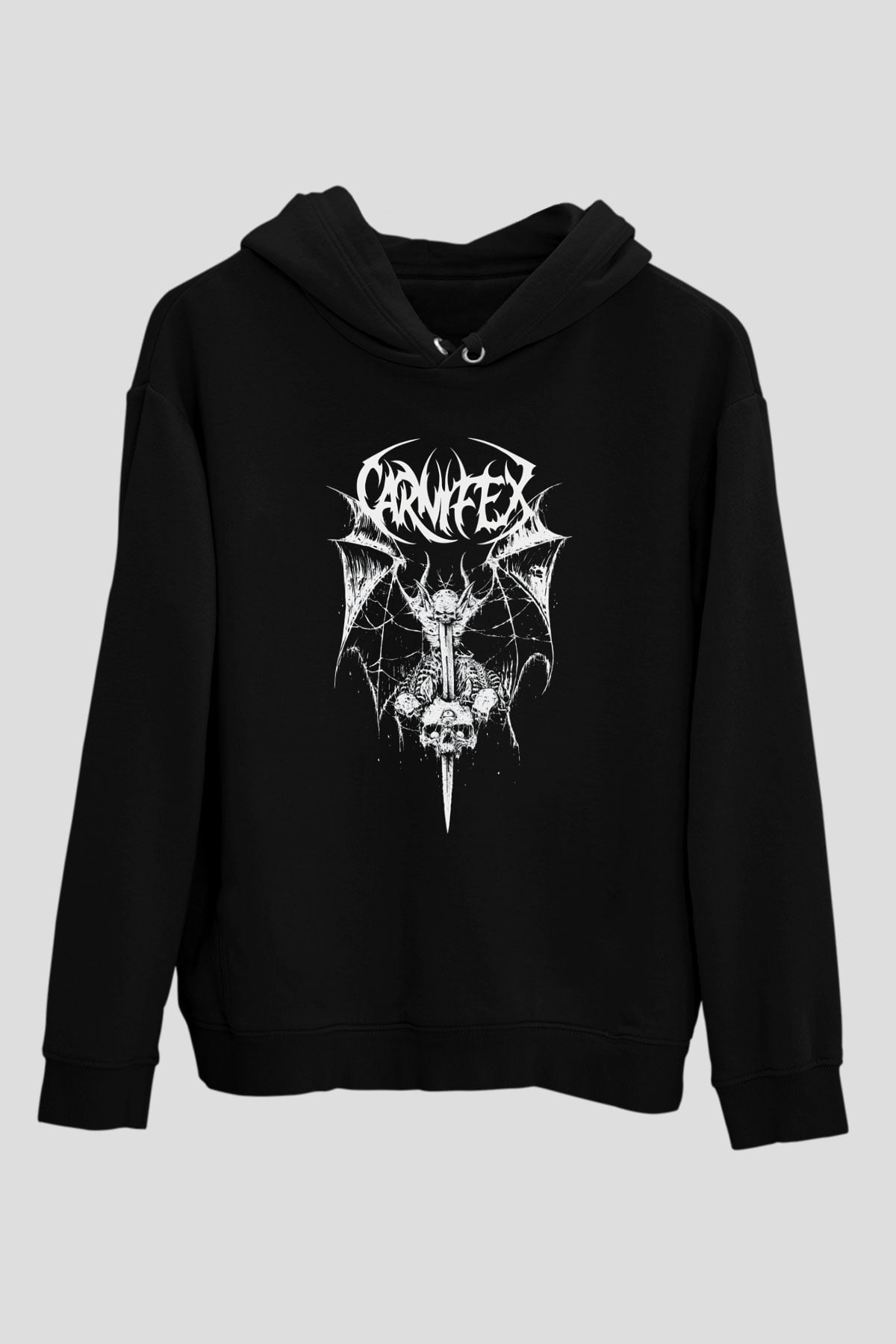 Carnifex Siyah Unisex Kapüşonlu Sweatshirt
