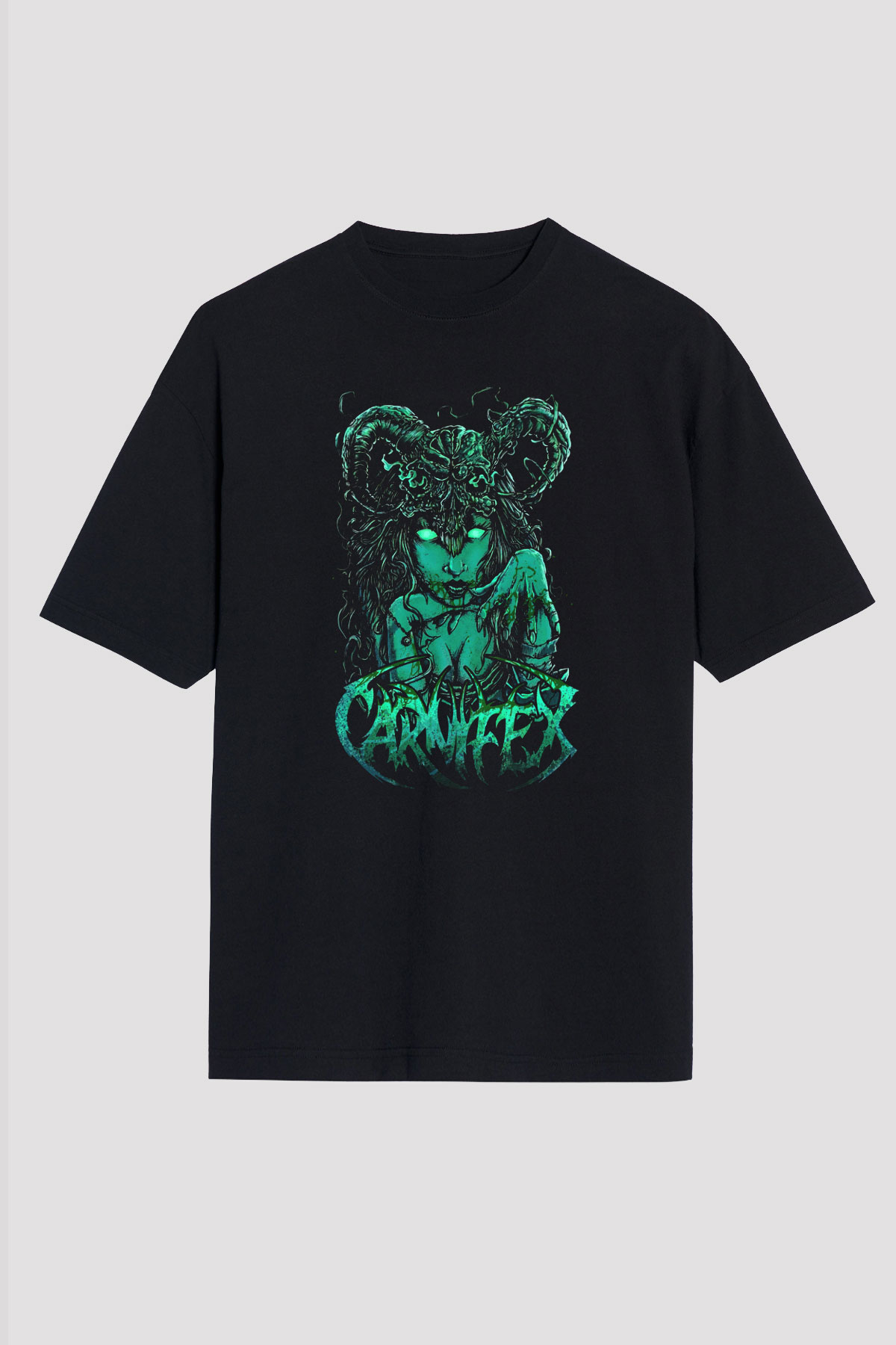 Carnifex Siyah Unisex Oversize Tişört T-Shirt