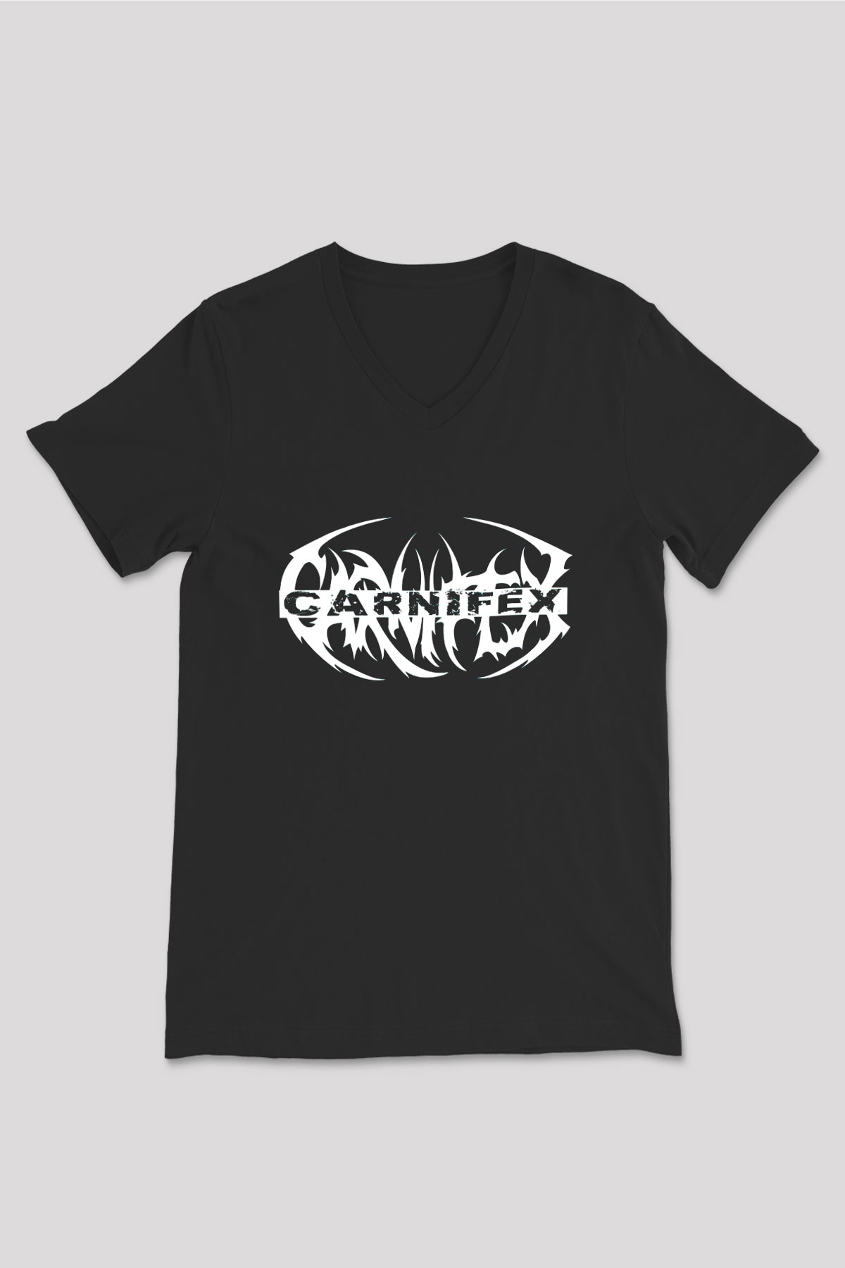 Carnifex Siyah Unisex V Yaka Tişört T-Shirt