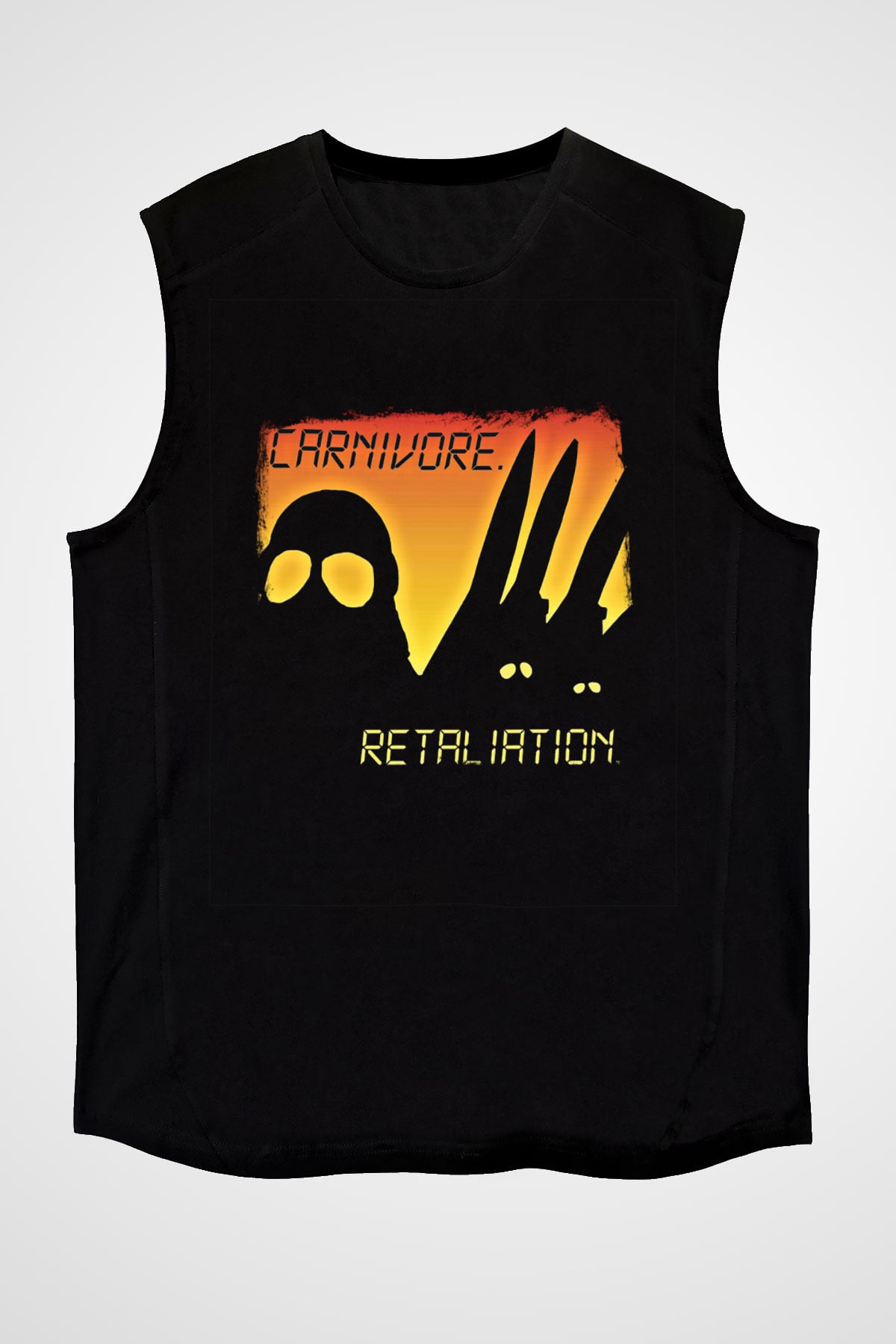 Carnivore Baskılı Unisex Siyah Kolsuz Tişört
