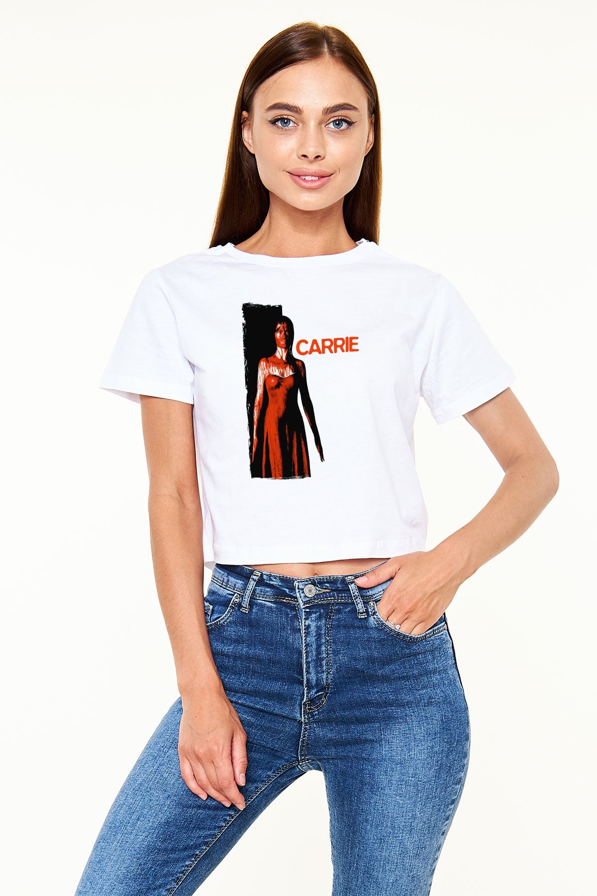 Carrie Beyaz   Crop Top Tişört